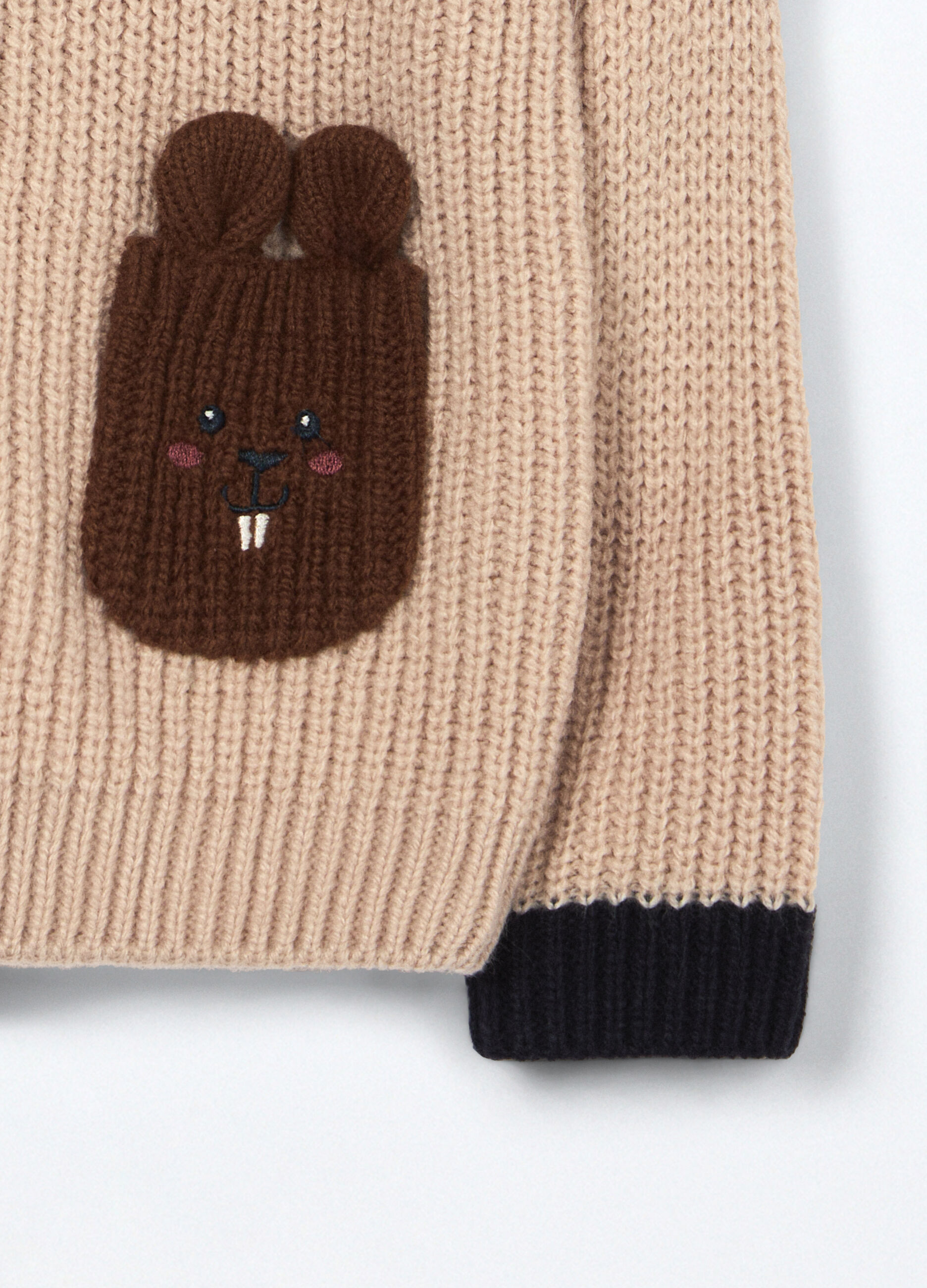 Cardigan tricot con cappuccio neonato_2