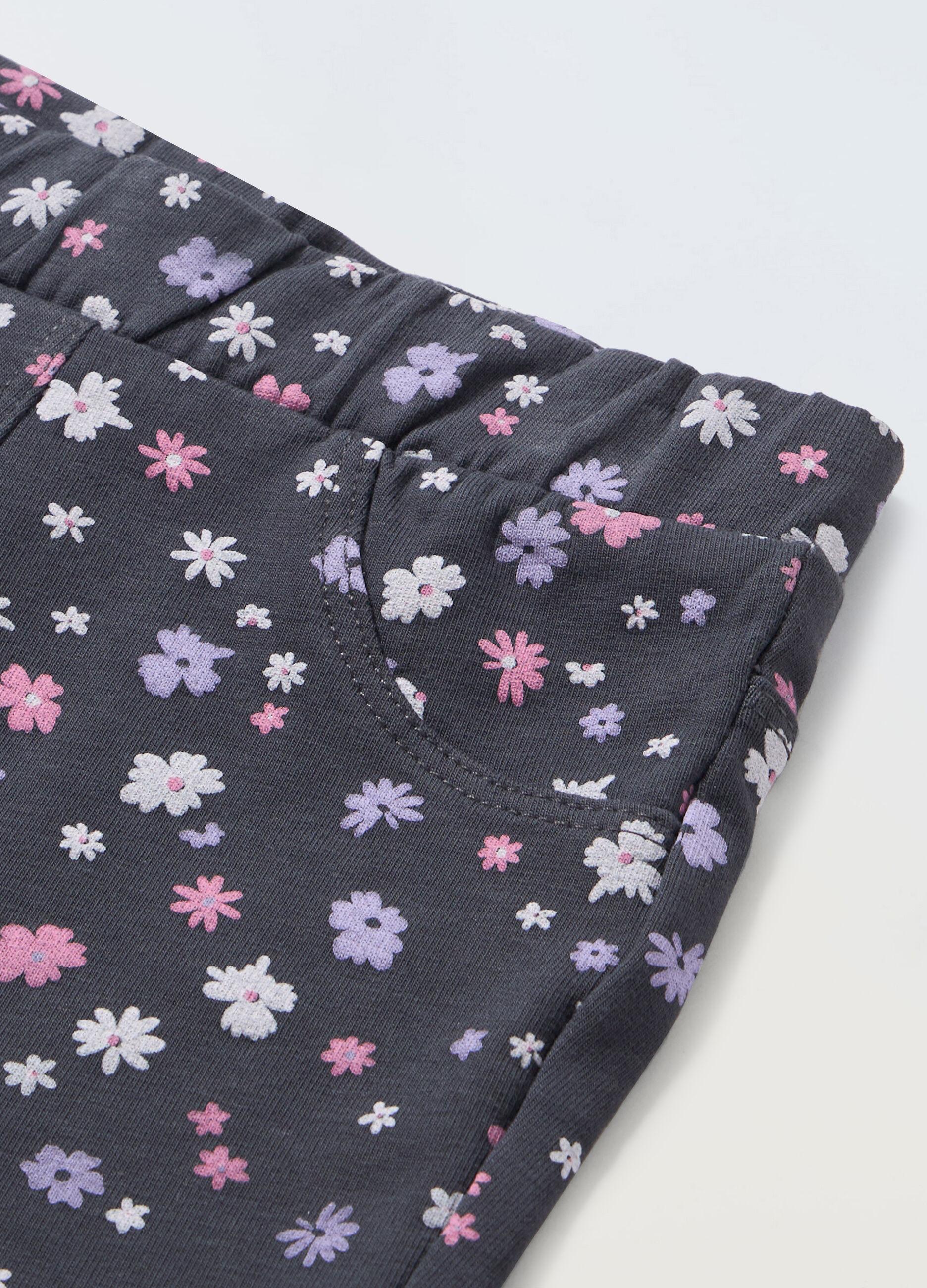 Treggings in felpa di cotone stretch neonata_1