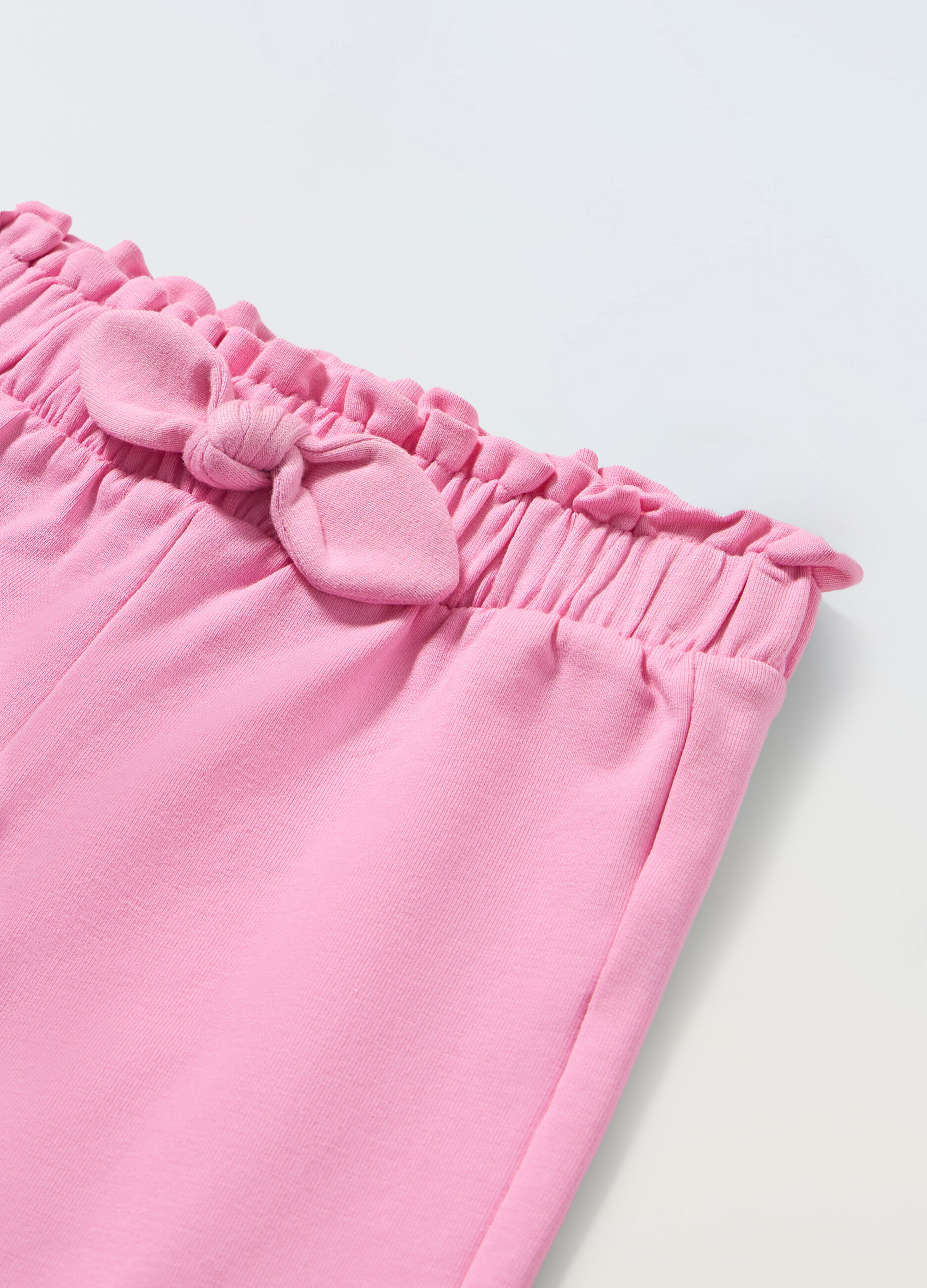 Jogger paperbag in cotone stretch neonata_1