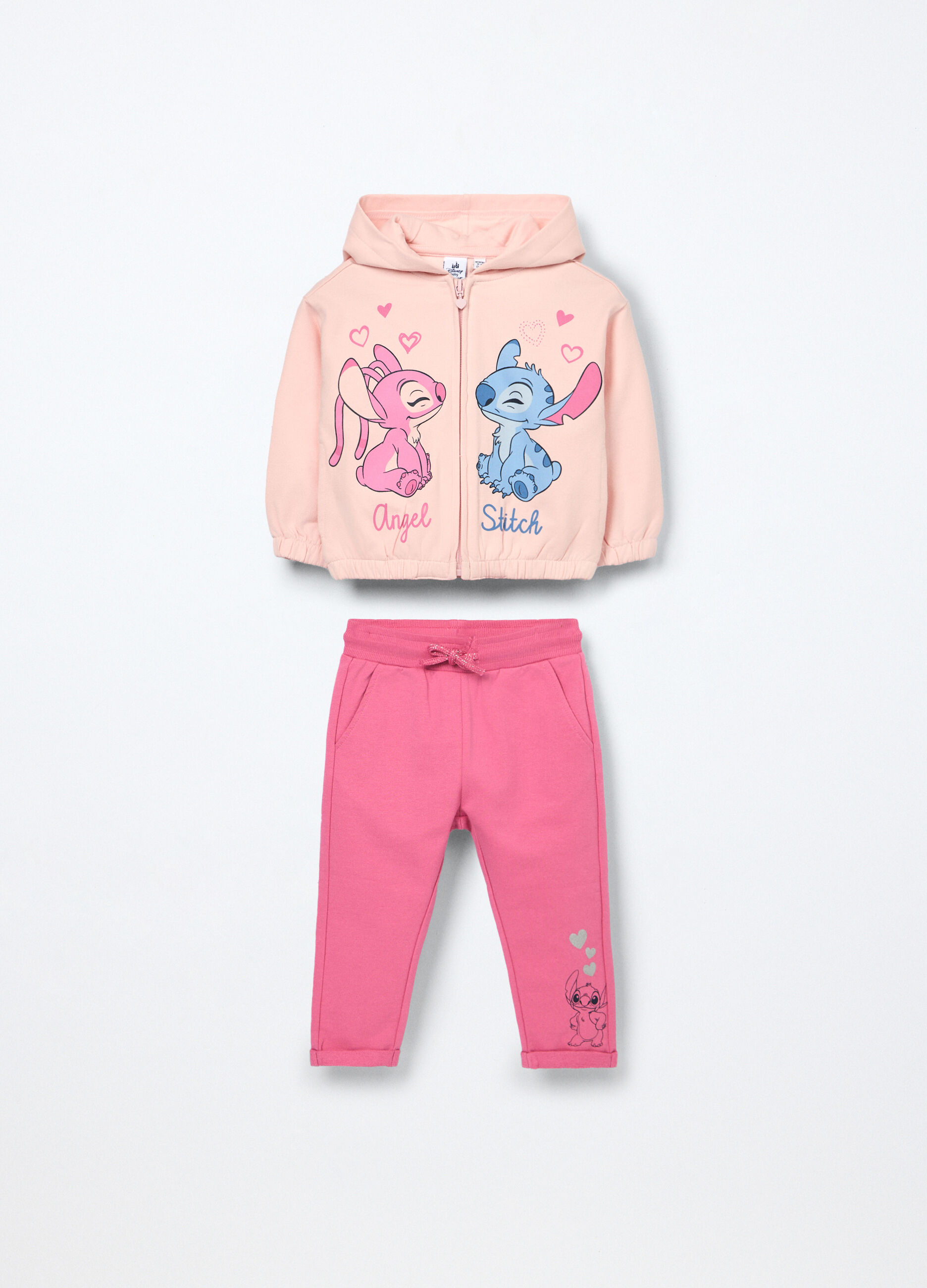 Jogging set in jersey di cotone stretch neonata_0