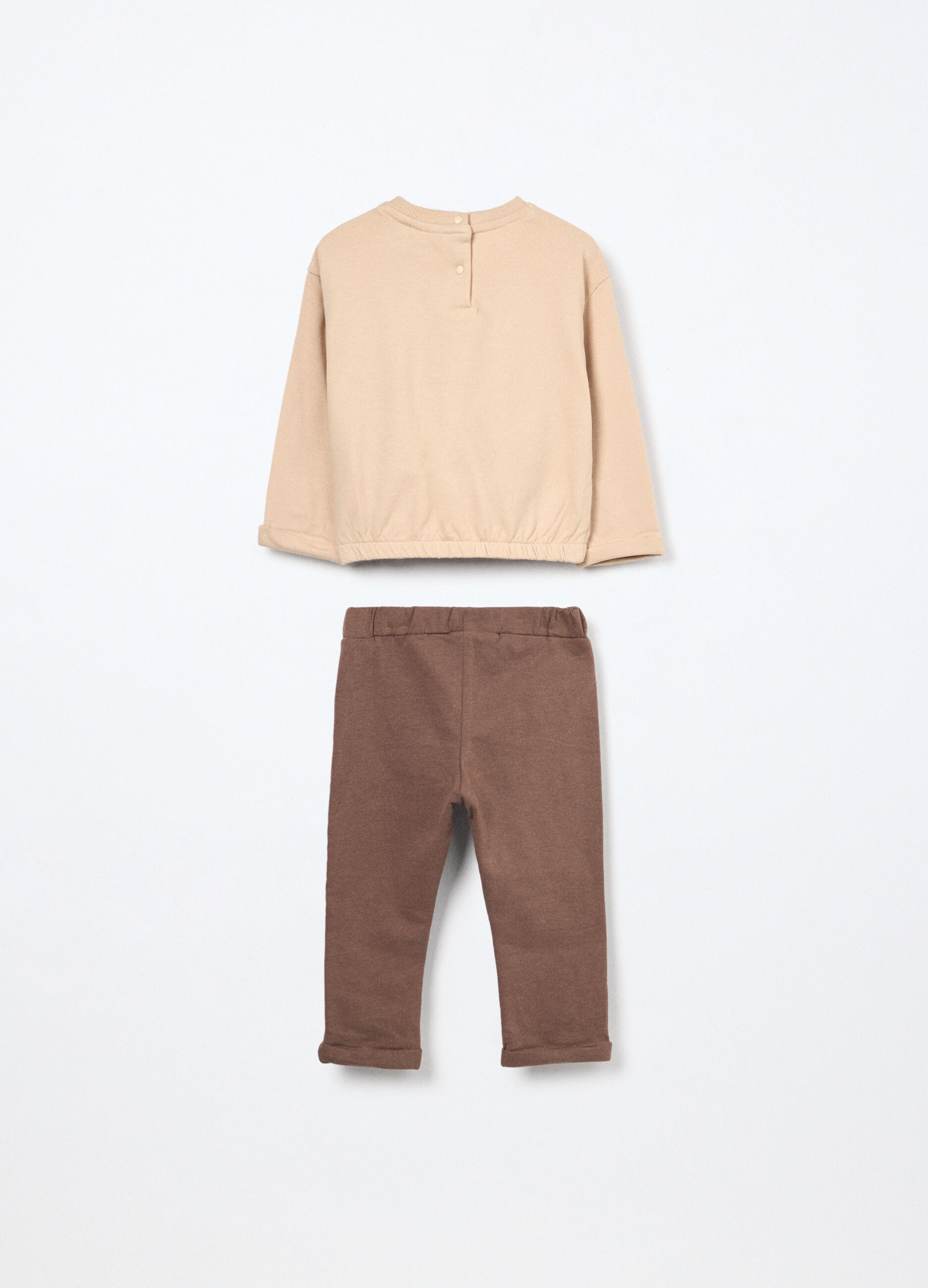 Jogging set in felpa di cotone stretch neonata_1