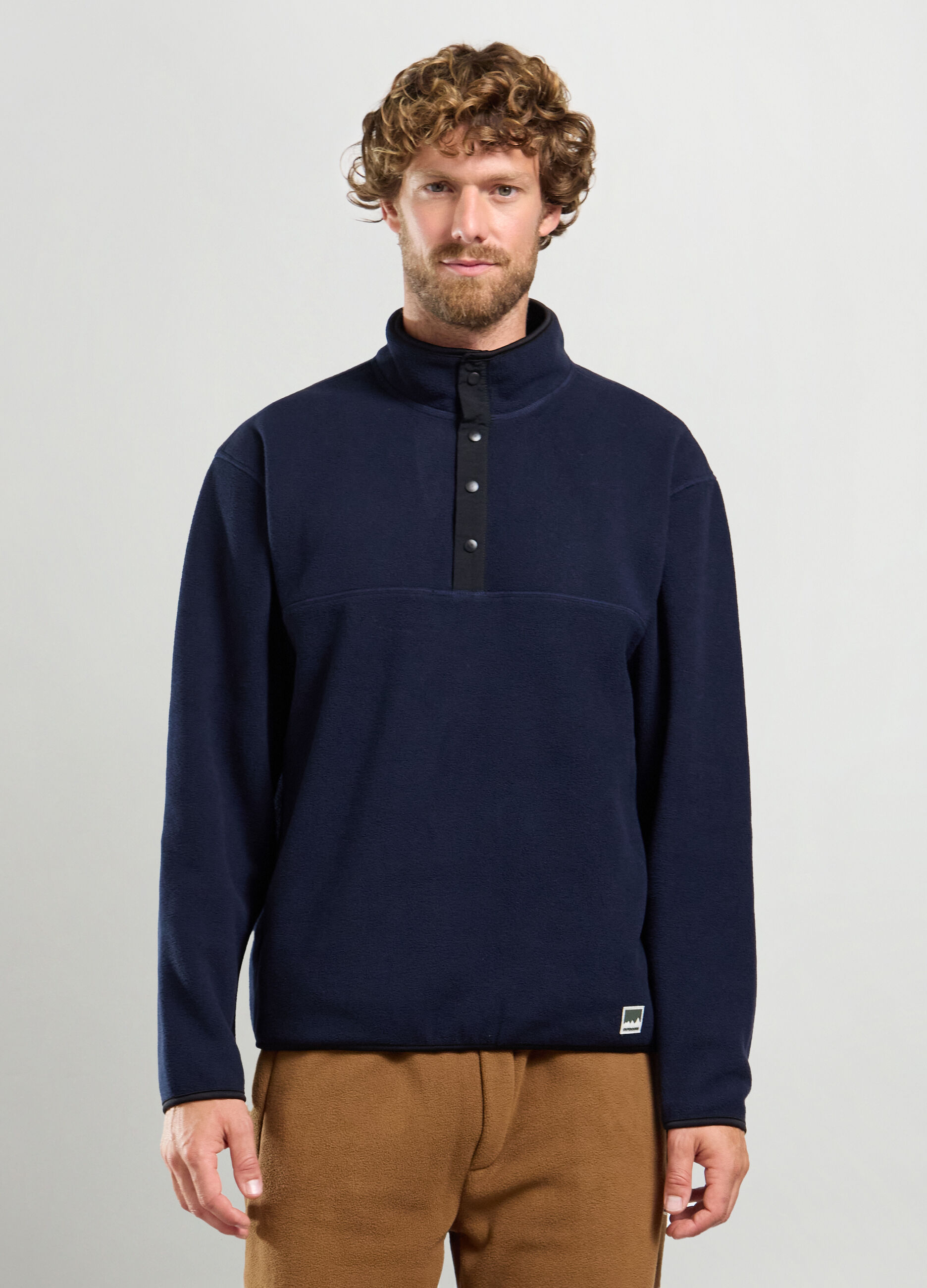 Felpa a collo alto in pile uomo_0