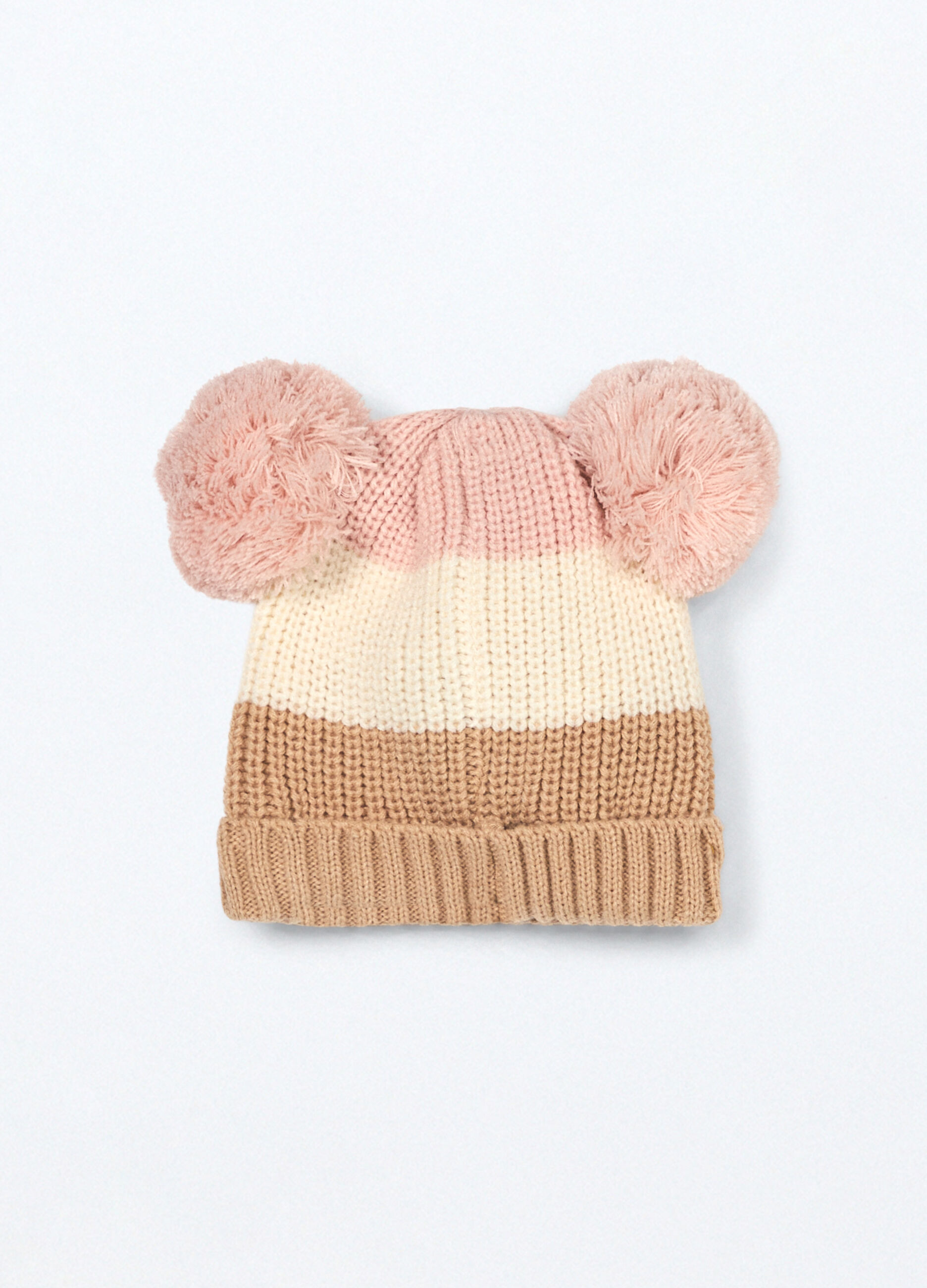 Berretto tricot a righe neonata_1