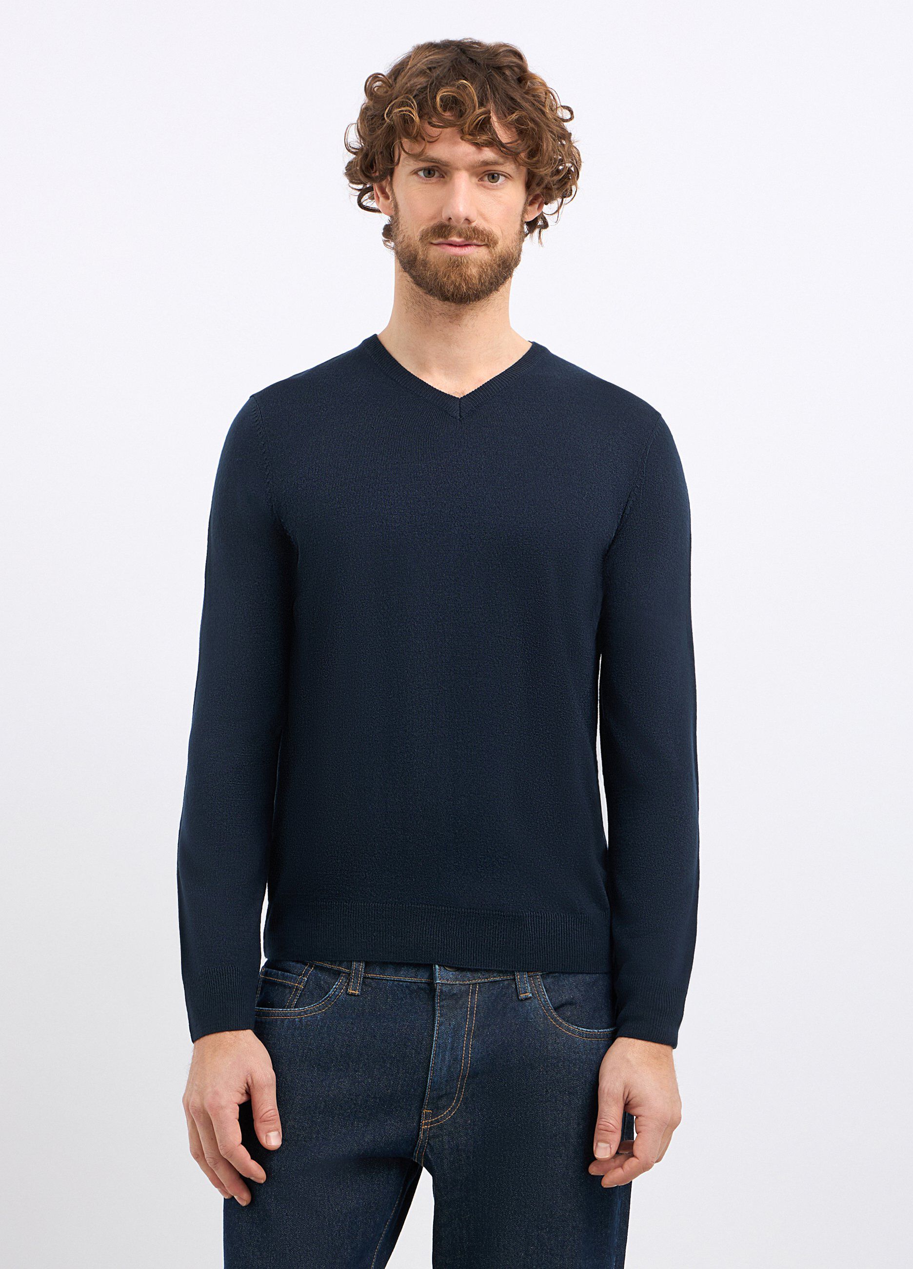 Tricot con scollo a V uomo_0