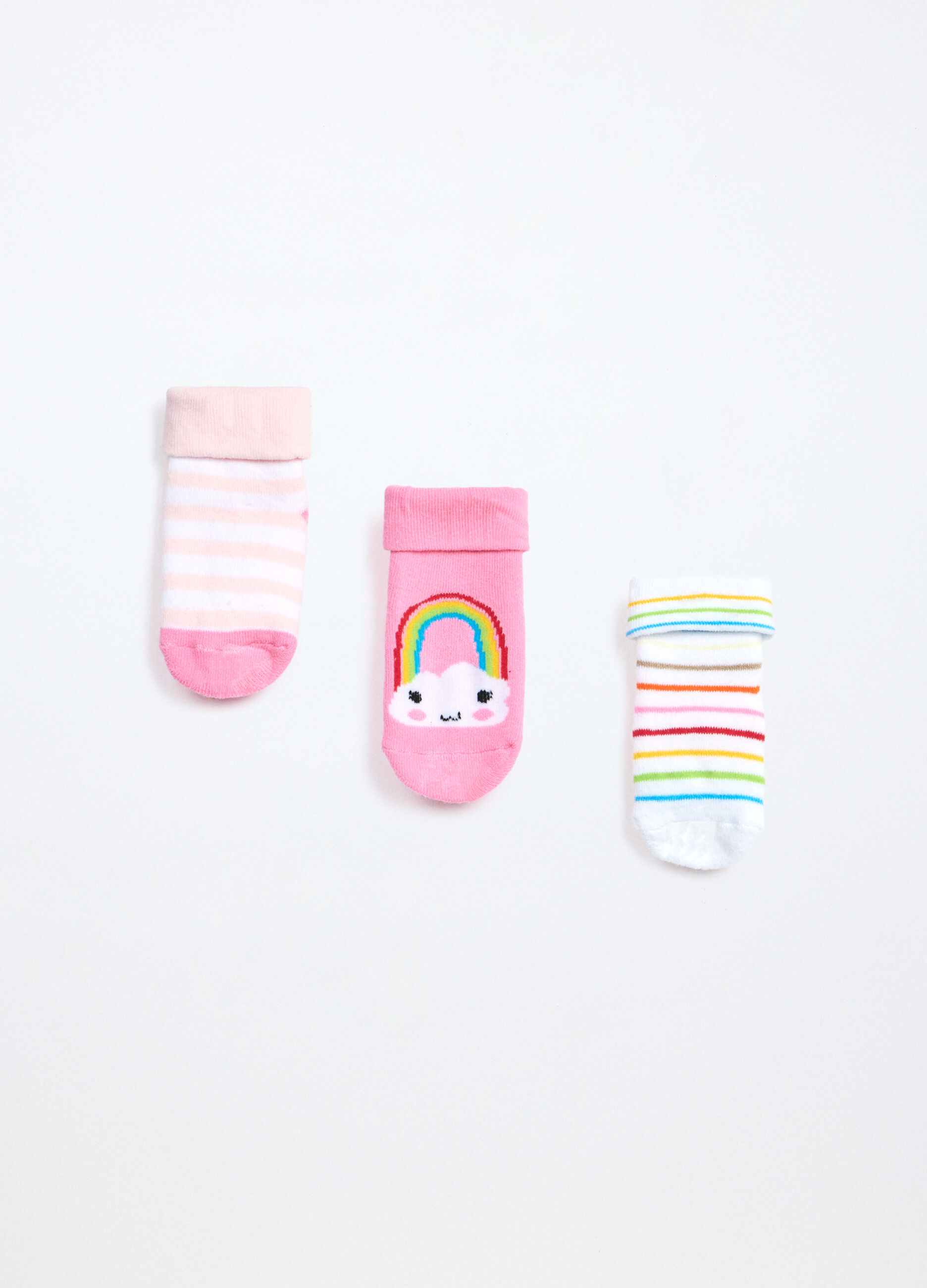 Pack 3 calzini antiscivolo in spugna misto cotone neonata_1