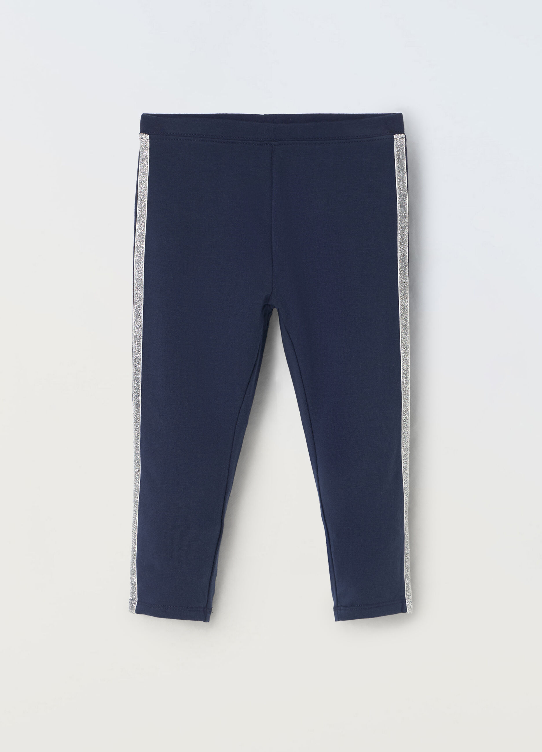 Leggings in french terry stretch con glitter neonata_0