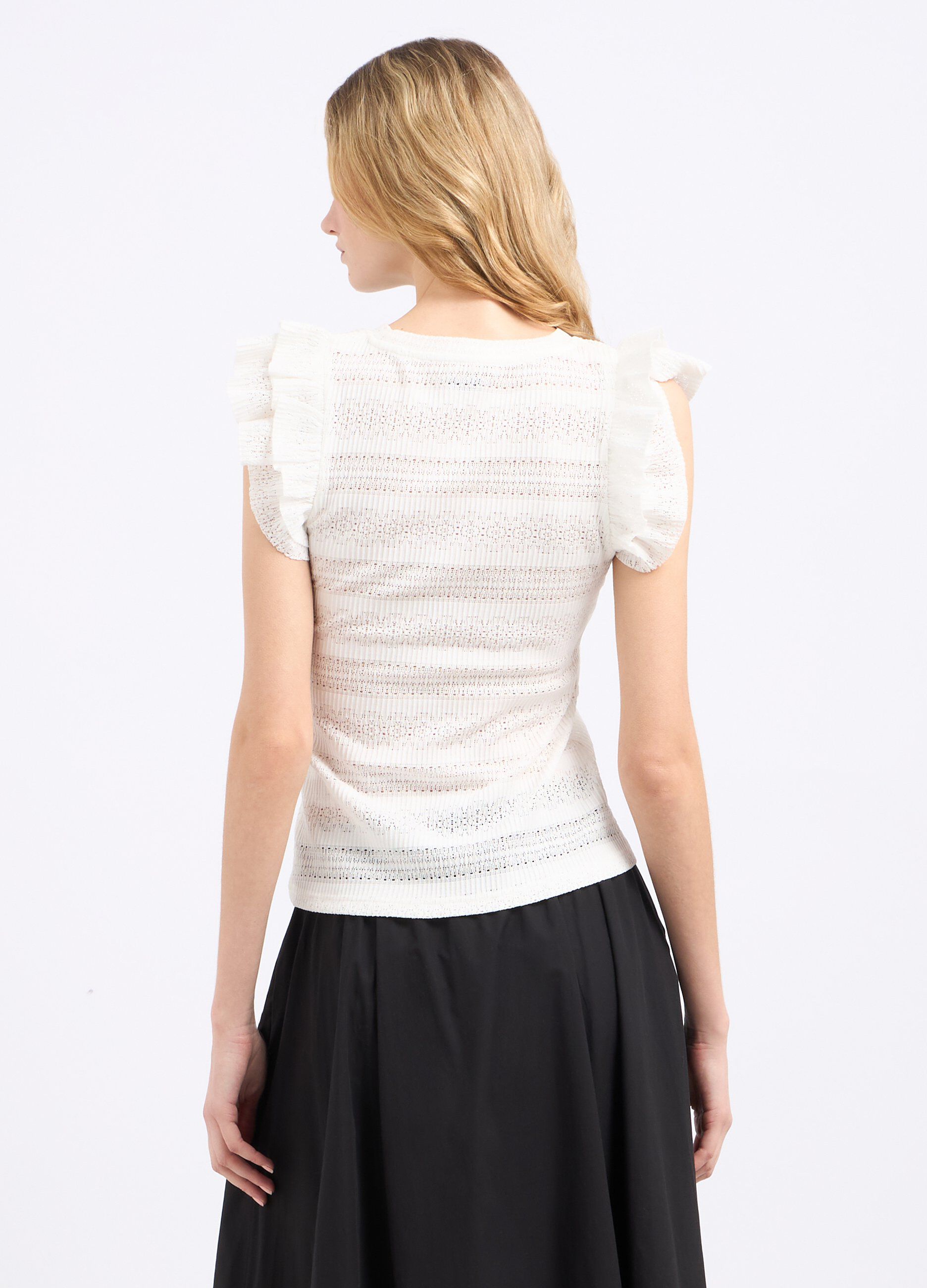 Top in tricot con maniche ad aletta donna_1