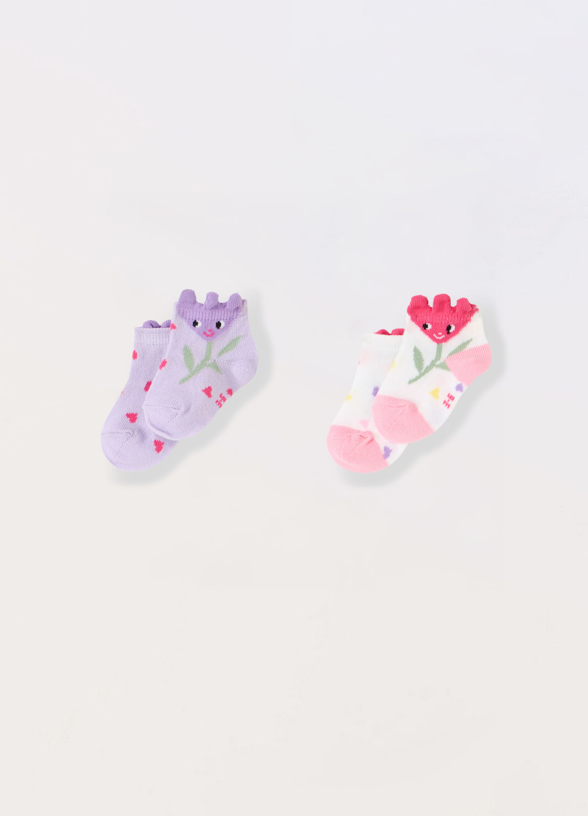 Pack 2 calze corte in misto cotone neonata_0
