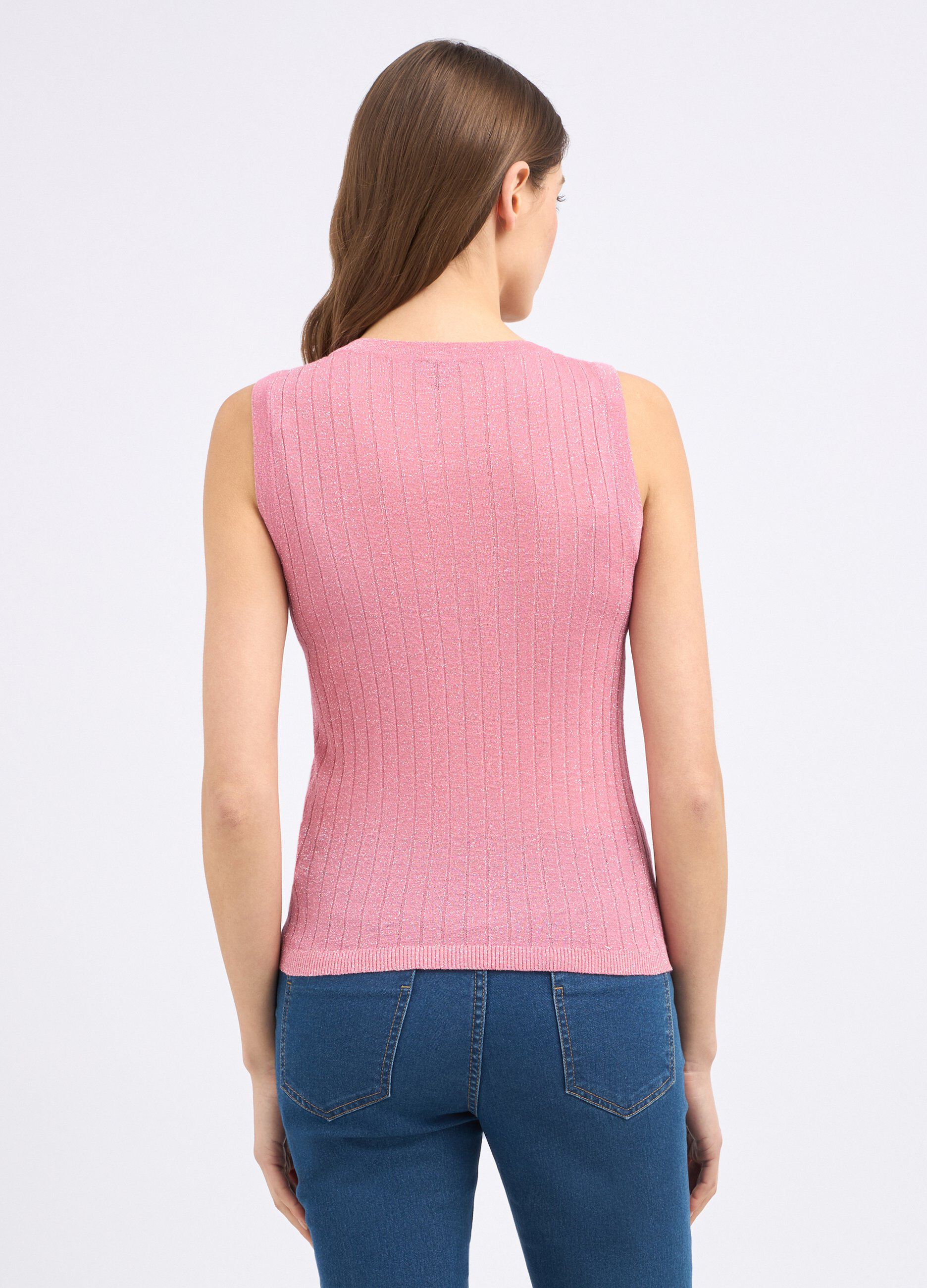 Canotta tricot con filo lurex donna_1