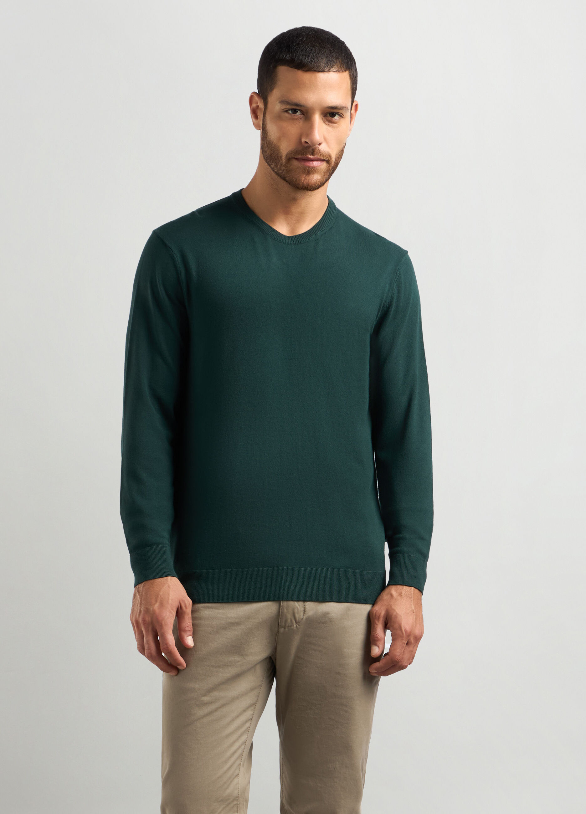 Maglione girocollo maglia rasata uomo_0