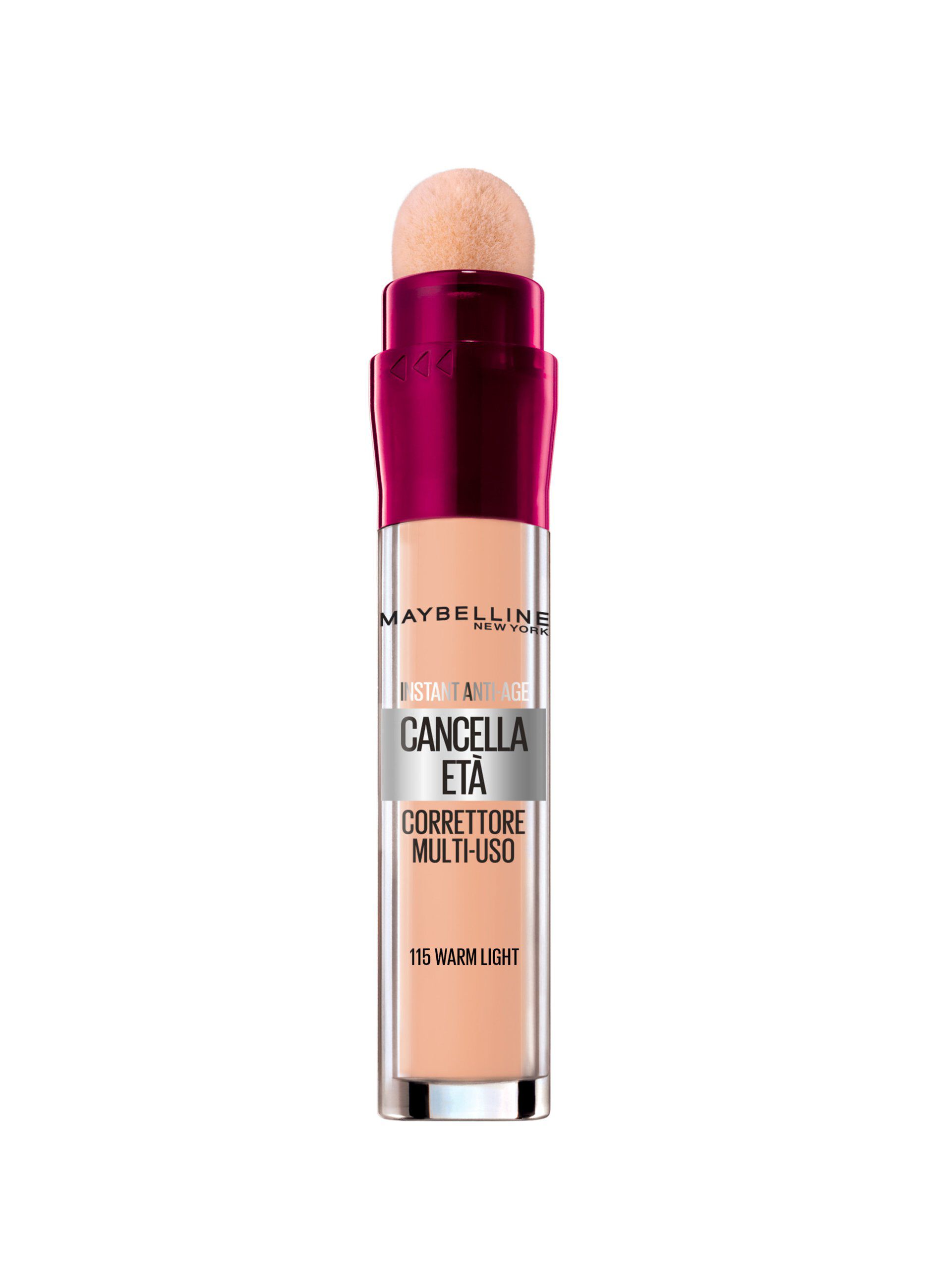 Maybelline New York Correttore Liquido Il Cancella Età, con Bacche di Goji e Haloxyl, Copre Occhiaie e Piccole Rughe, 115 Warm Light, 6.8 ml._0