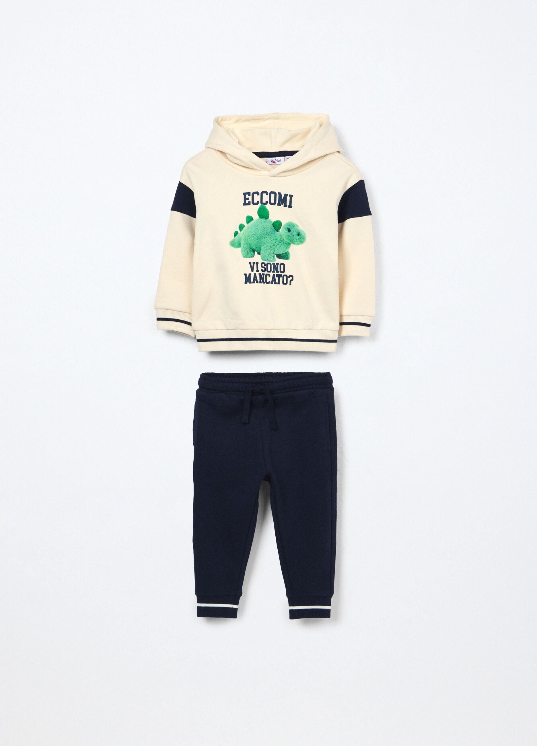 Jogging set in french terry di puro cotone neonato_0