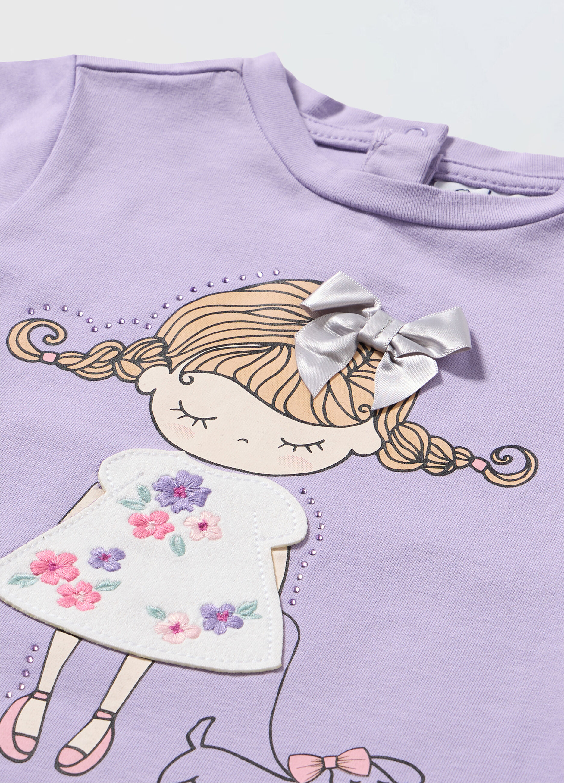 T-shirt in cotone stretch neonata_1