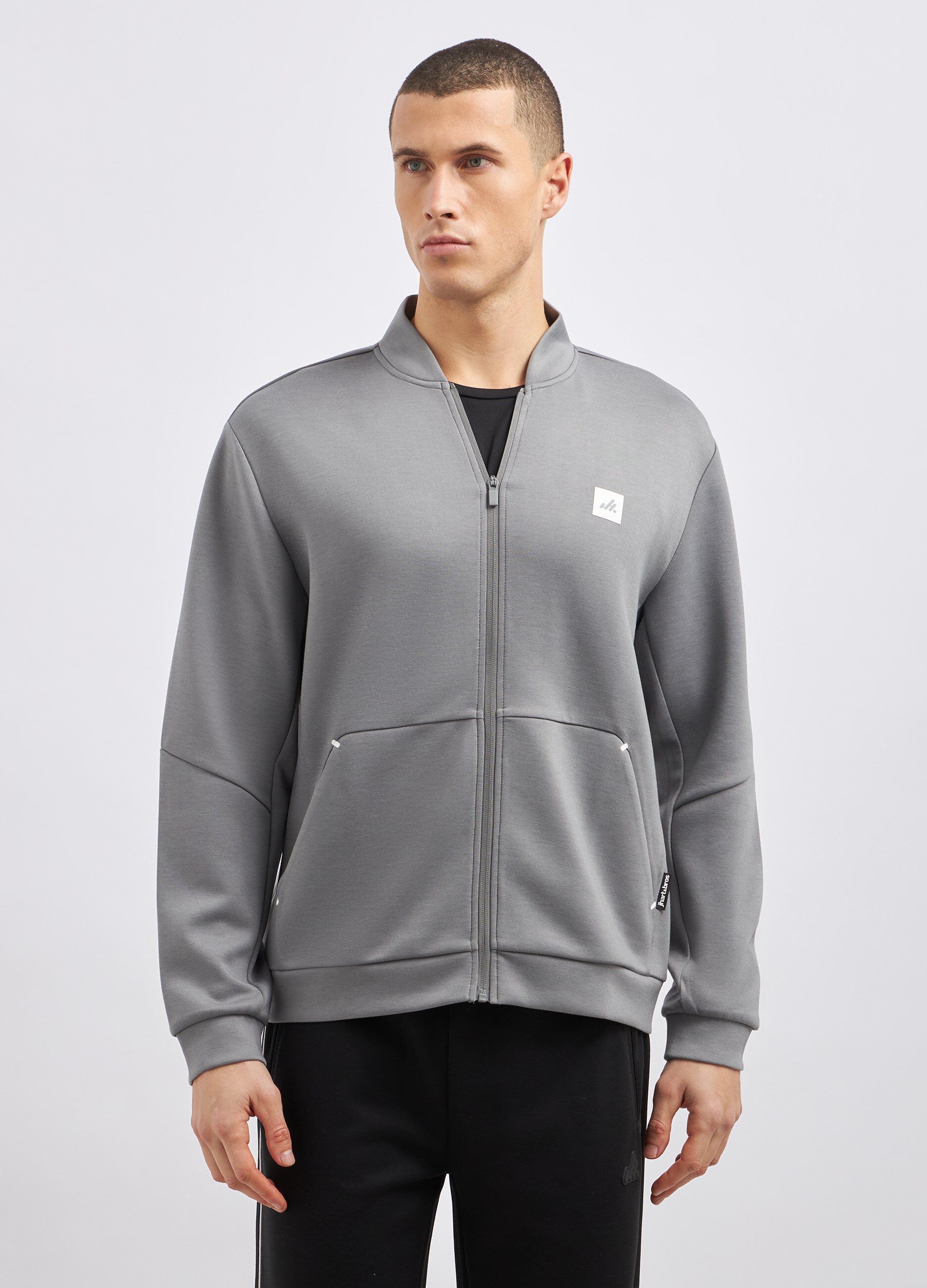 Felpa in misto viscosa full zip uomo_0