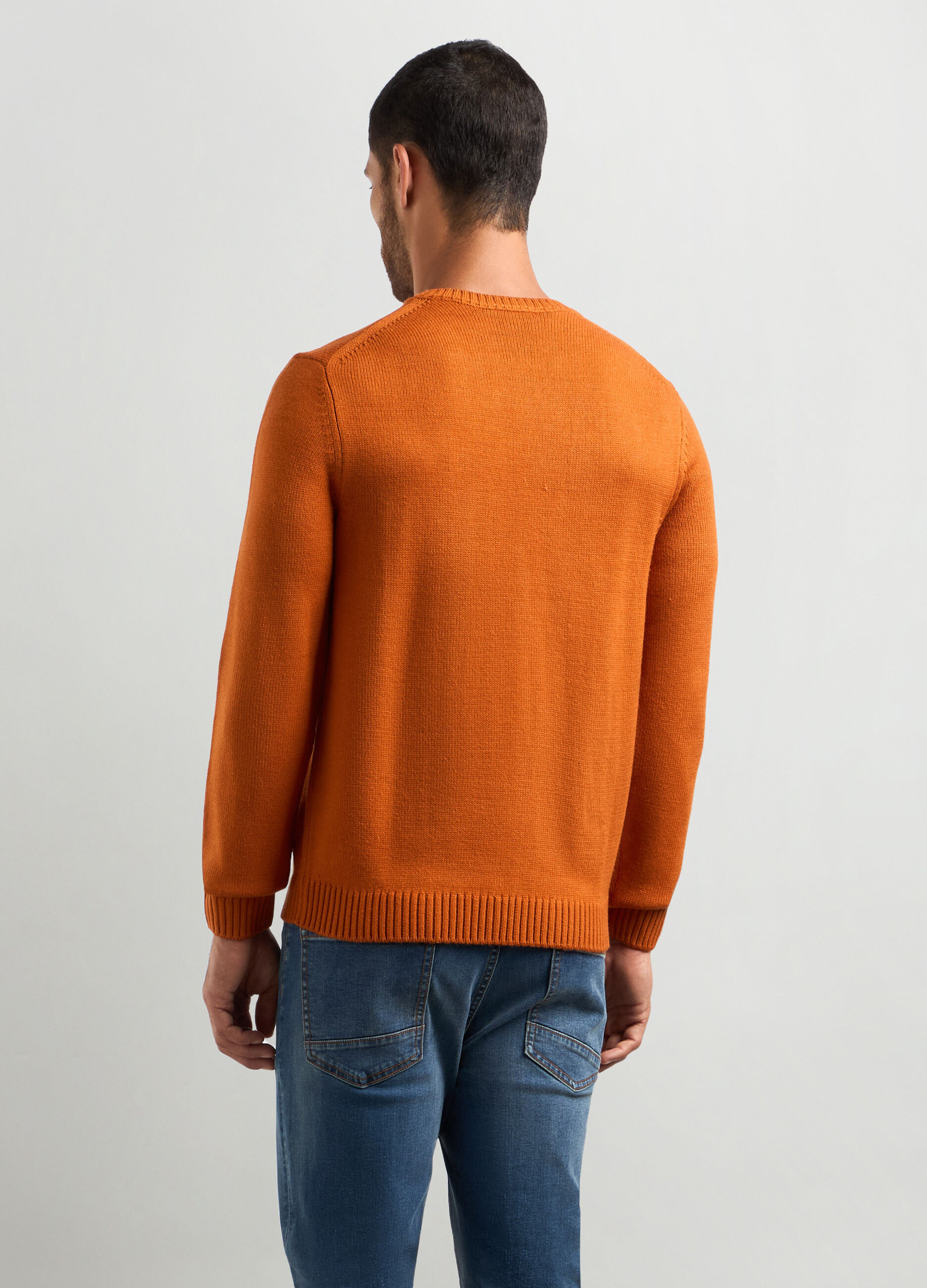 Maglione girocollo maglia rasata uomo_1