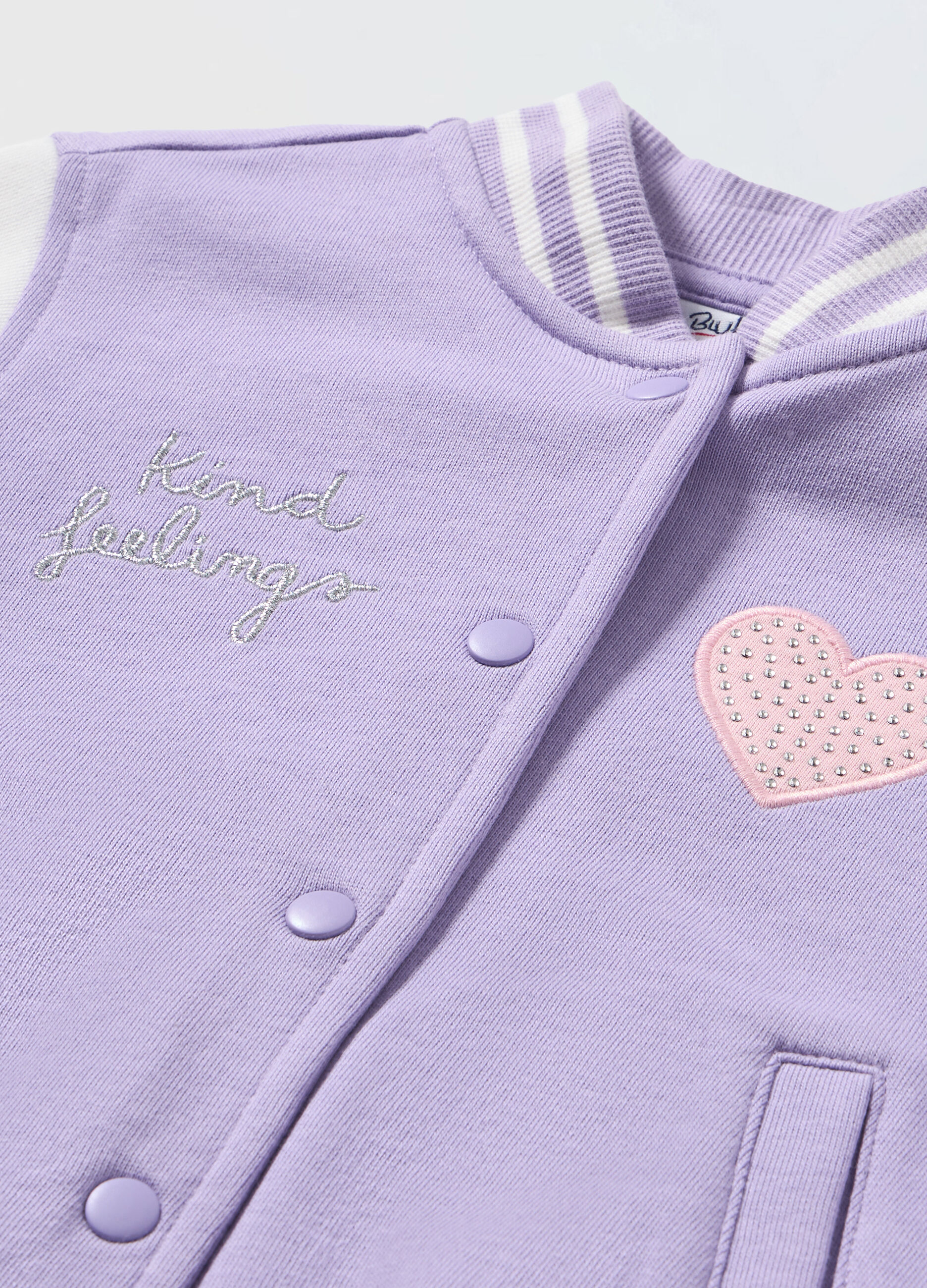 Felpa varsity in puro cotone neonata_1