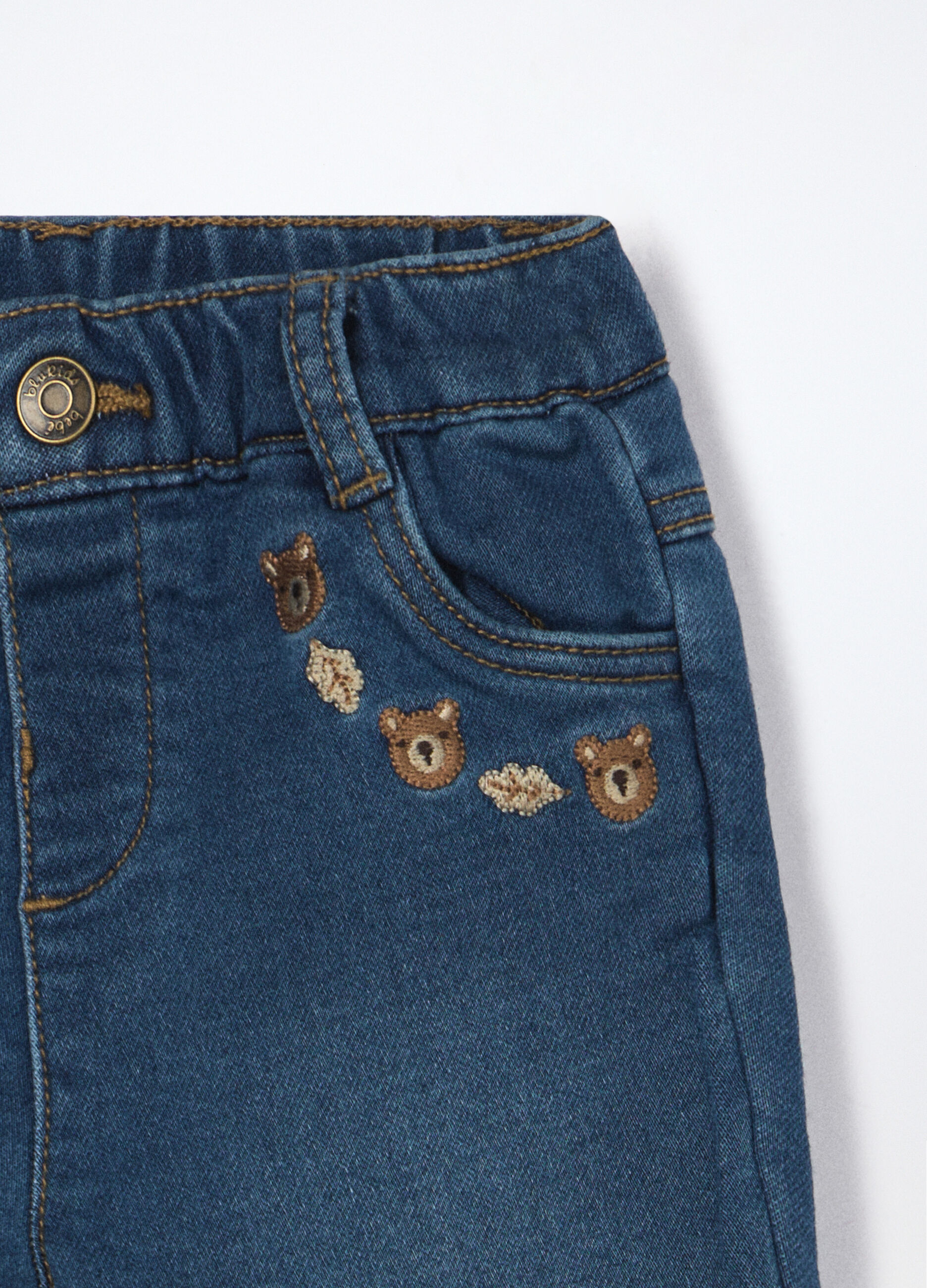 Pantaloni in french terry denim neonato_2