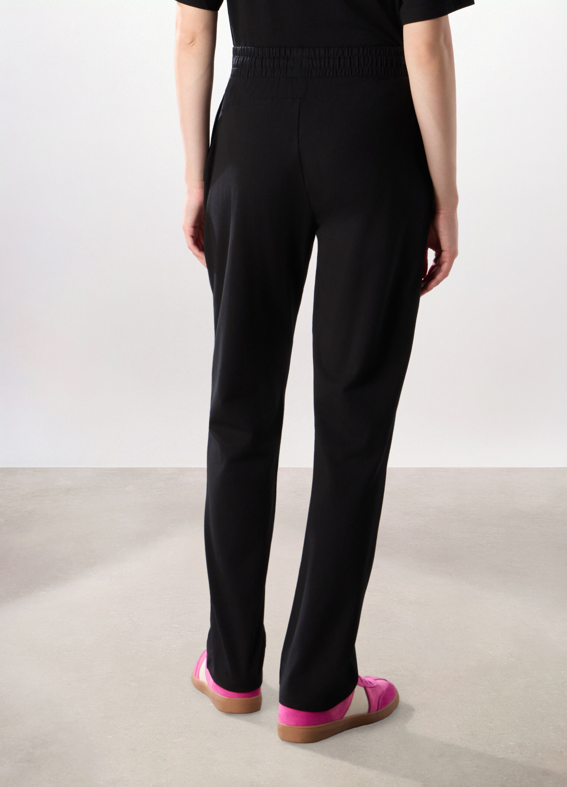 Jogger in jersey di cotone stretch donna_1