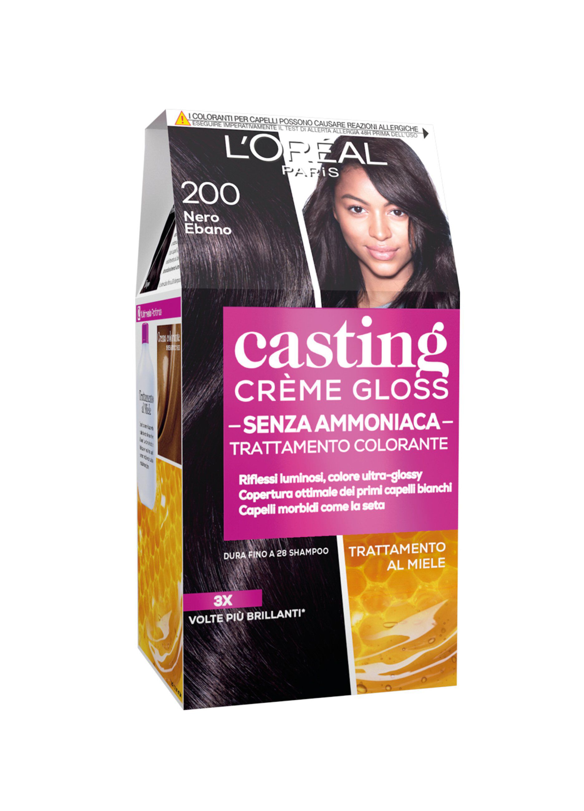 L'Oréal Paris Tinta Capelli Casting Creme Gloss, Tinta Capelli Senza Ammoniaca per una Fragranza Piacevole, 200 Nero Ebano._0