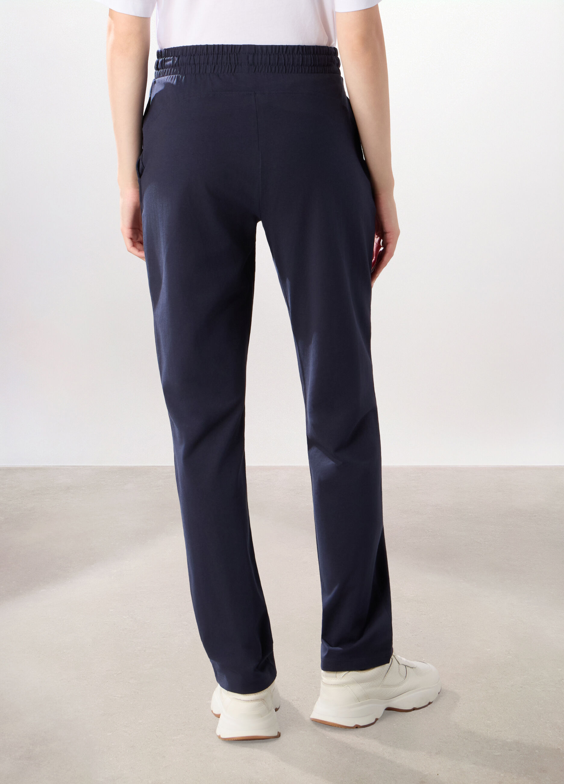 Jogger in jersey di cotone stretch donna_1
