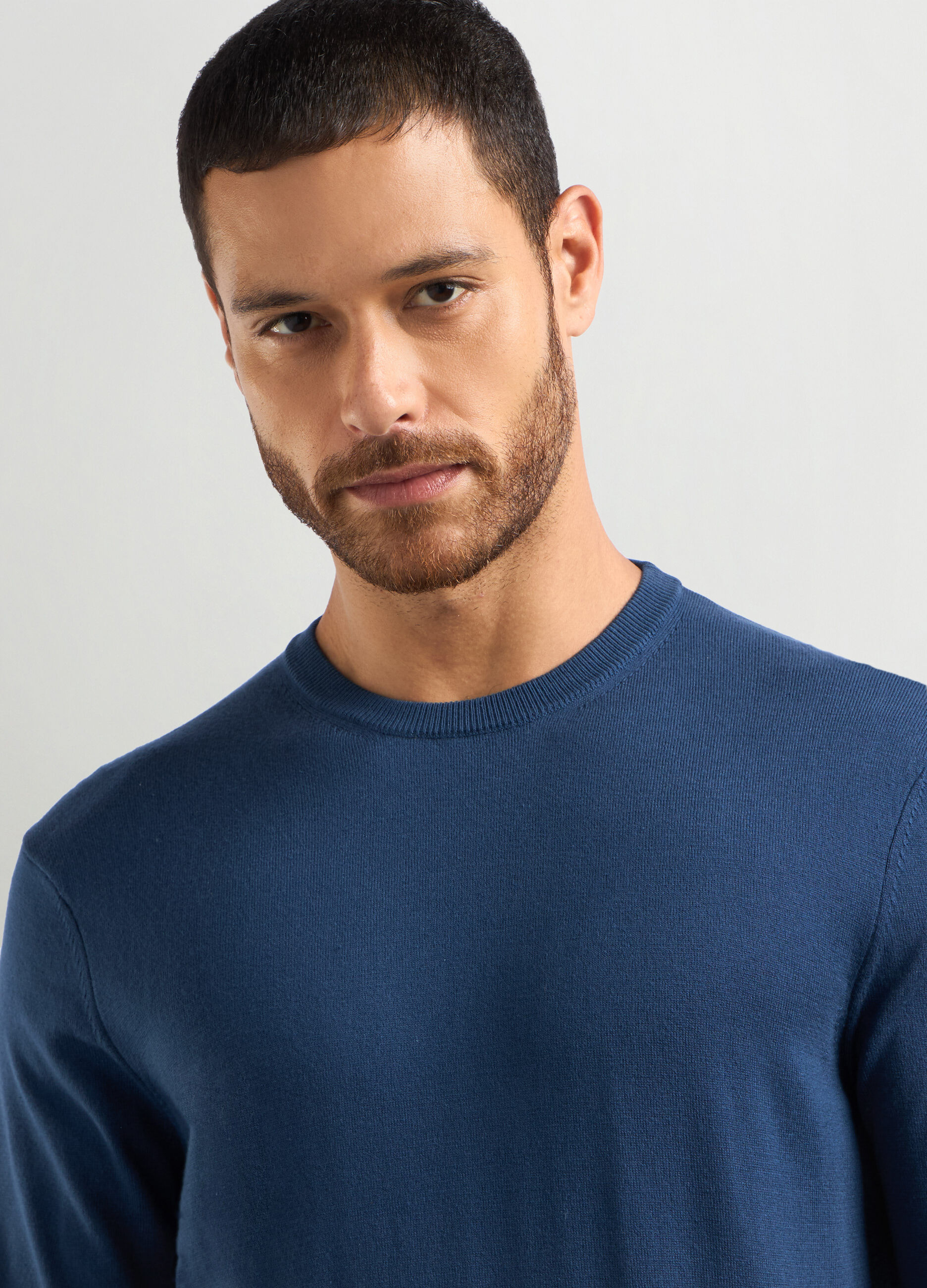 Maglione girocollo misto cotone uomo_2