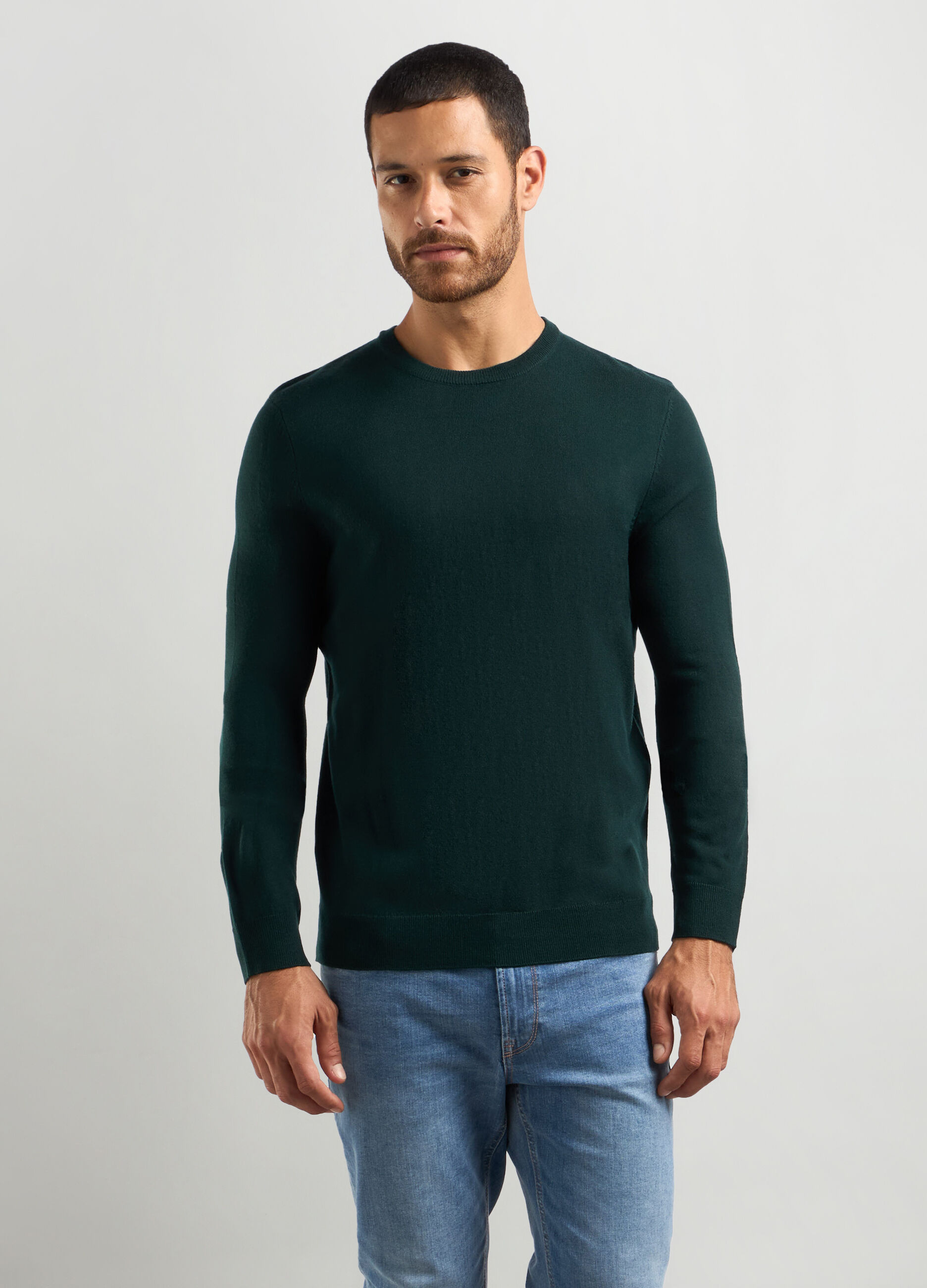 Maglione girocollo maglia rasata uomo_0