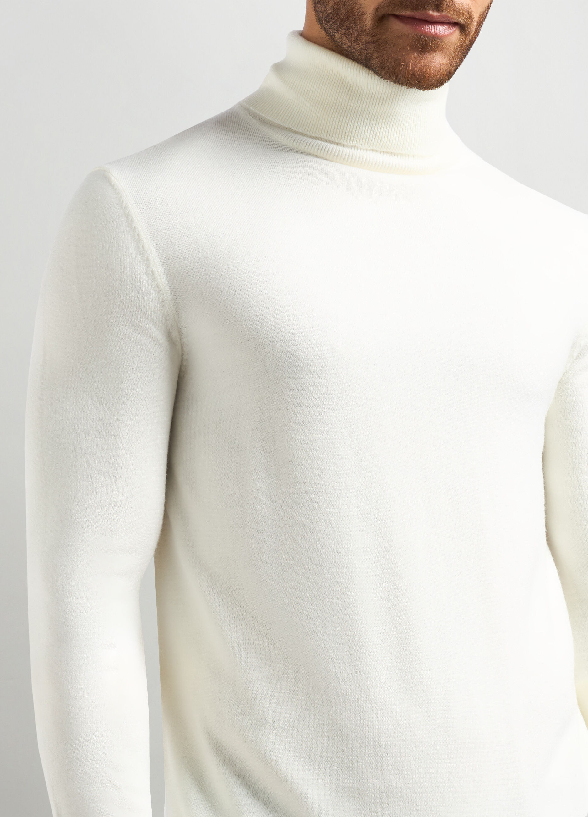 Maglione dolcevita maglia rasata uomo_2