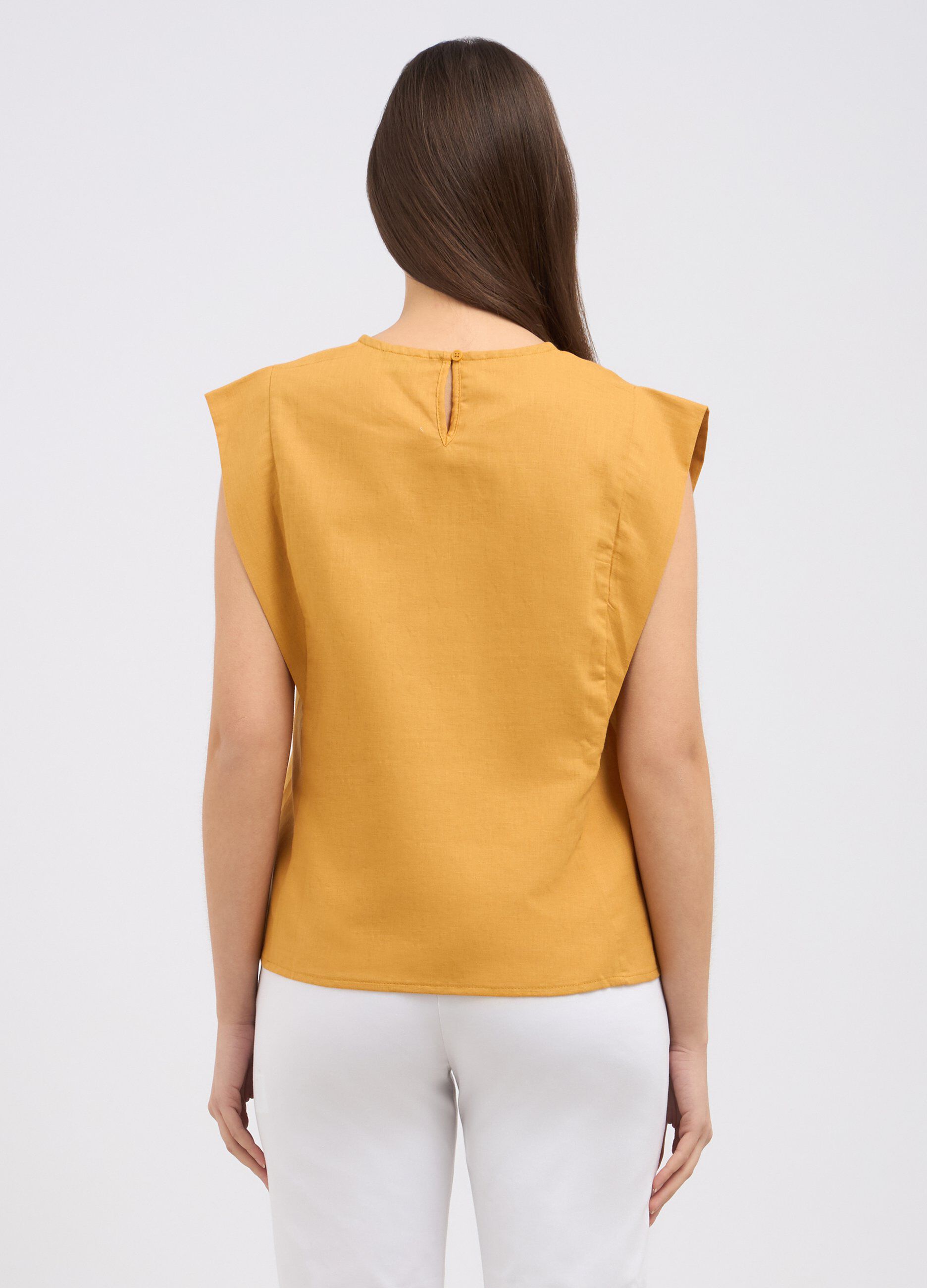 Blusa in misto lino donna_1