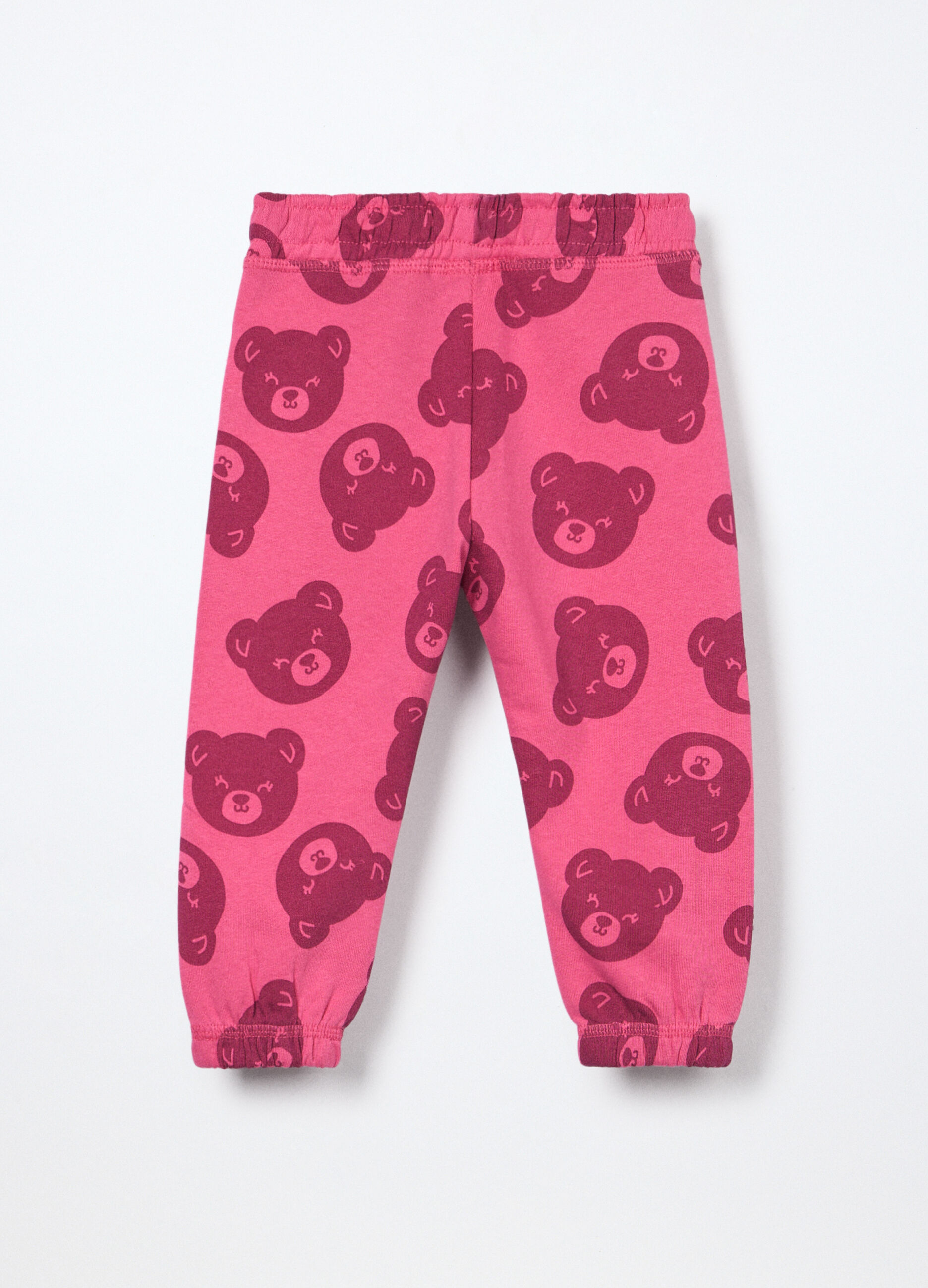 Jogger in french terry di puro cotone neonata_1