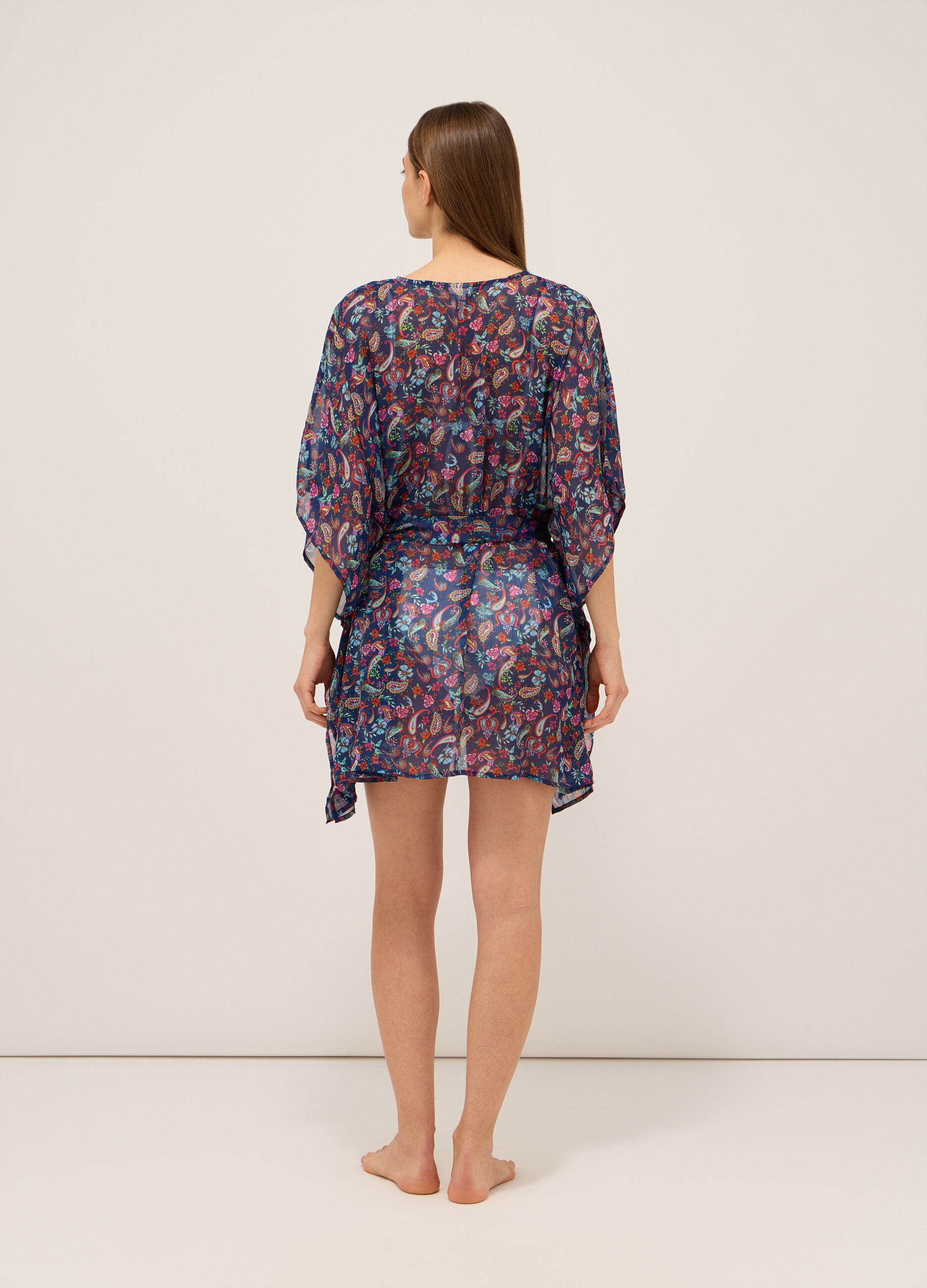 Abito da spiaggia caftano in chiffon donna_1