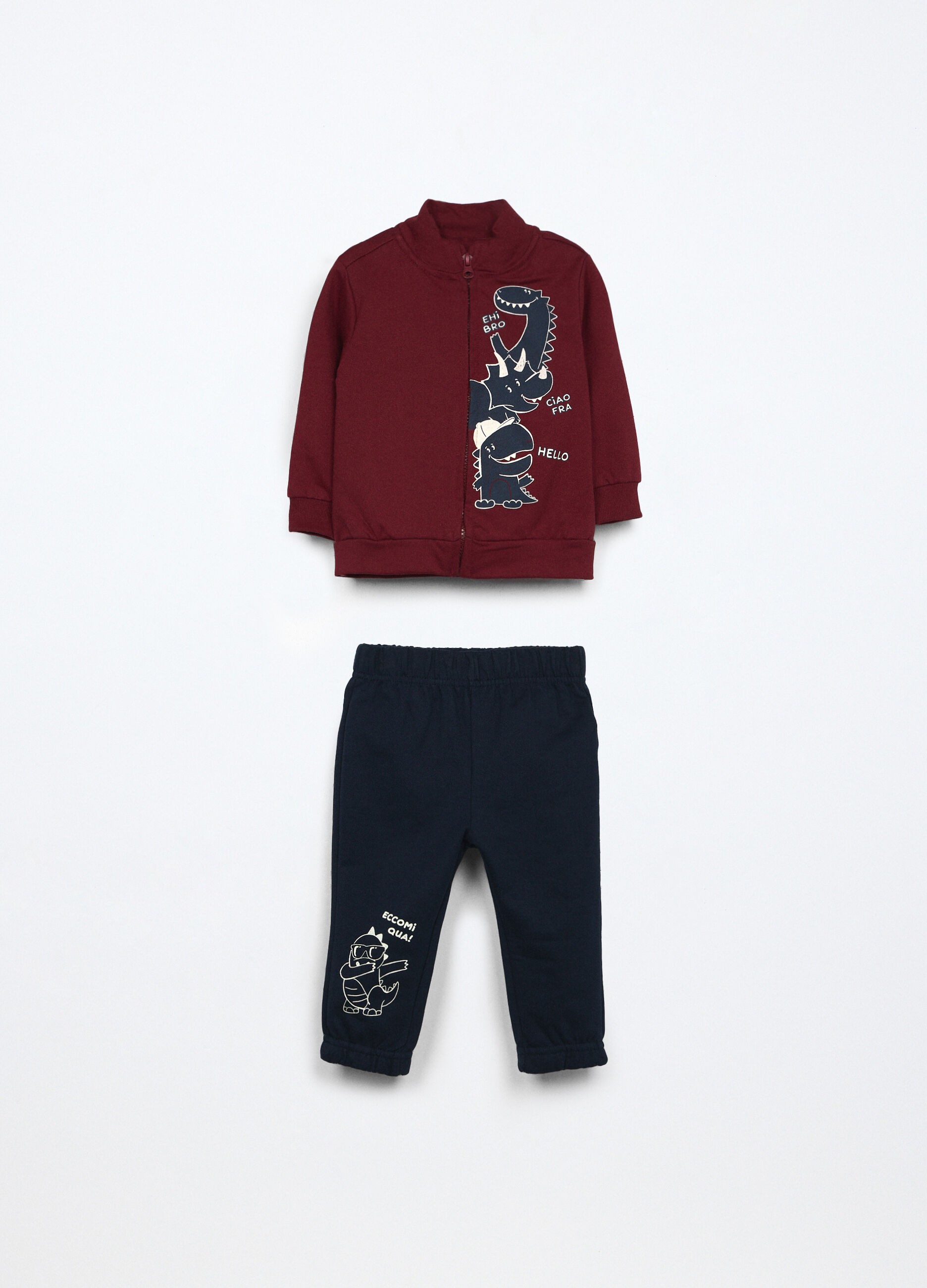 Jogging set in french terry di puro cotone neonato_0