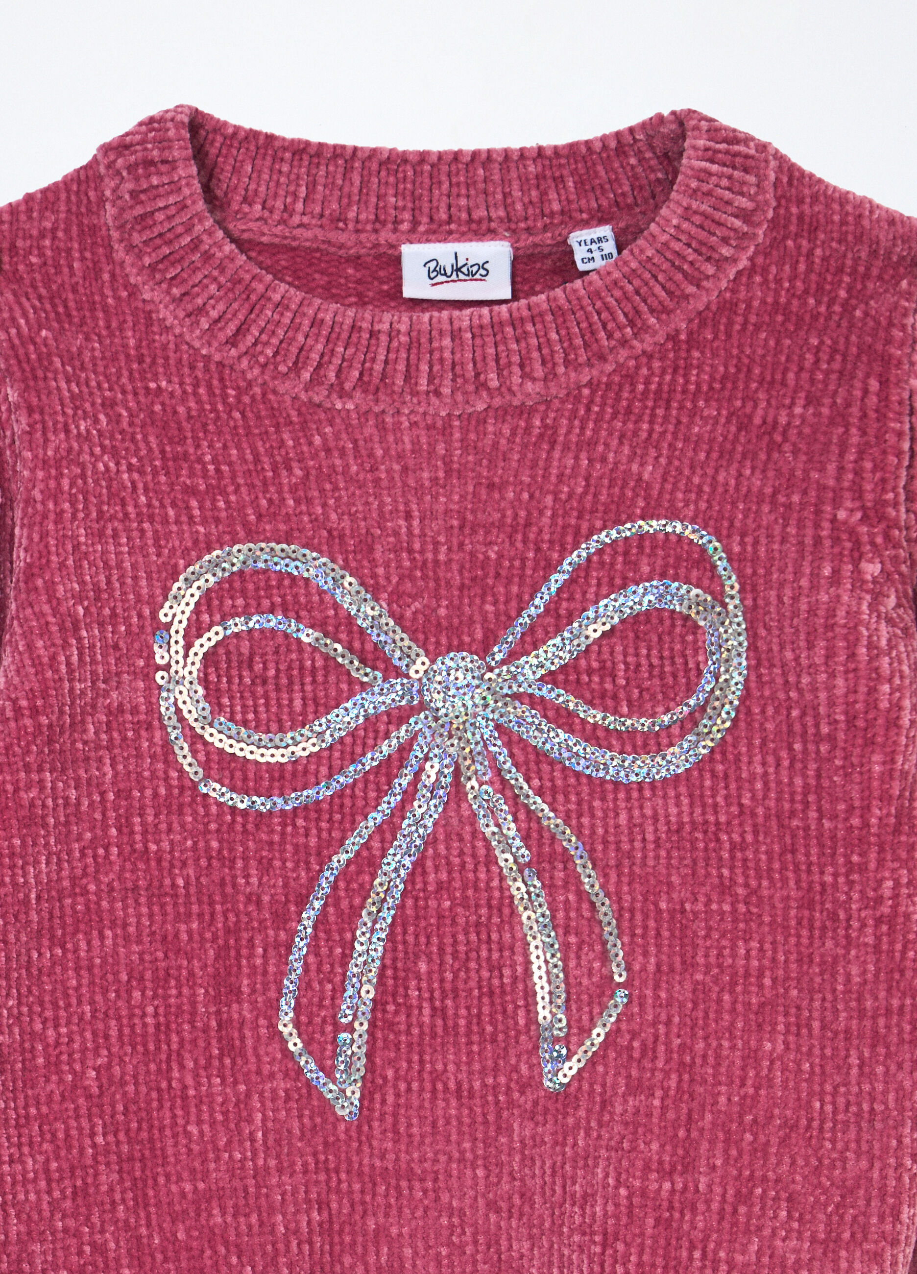 Felpa in ciniglia con paillettes bambina_2