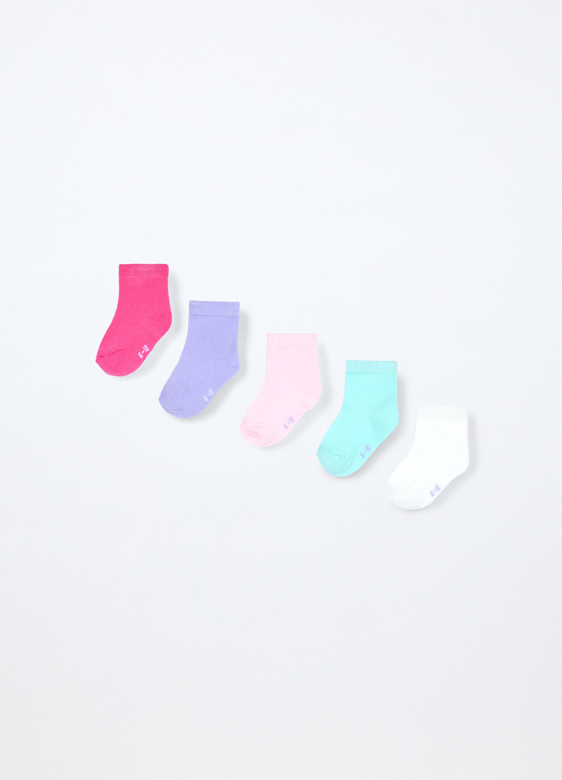Pack 5 calze corte in misto cotone neonata_0