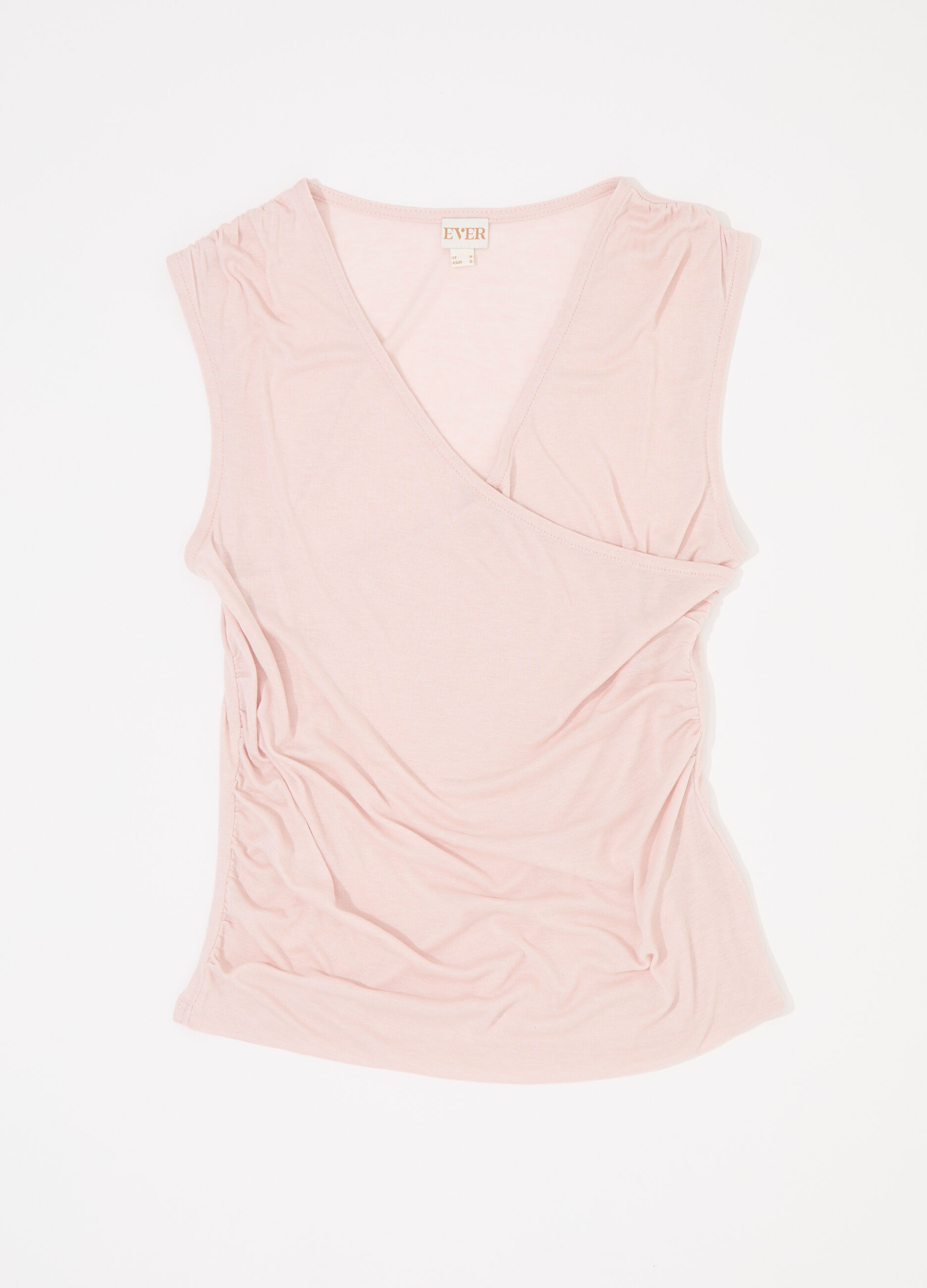 Top smanicato in lyocell misto lana donna_4