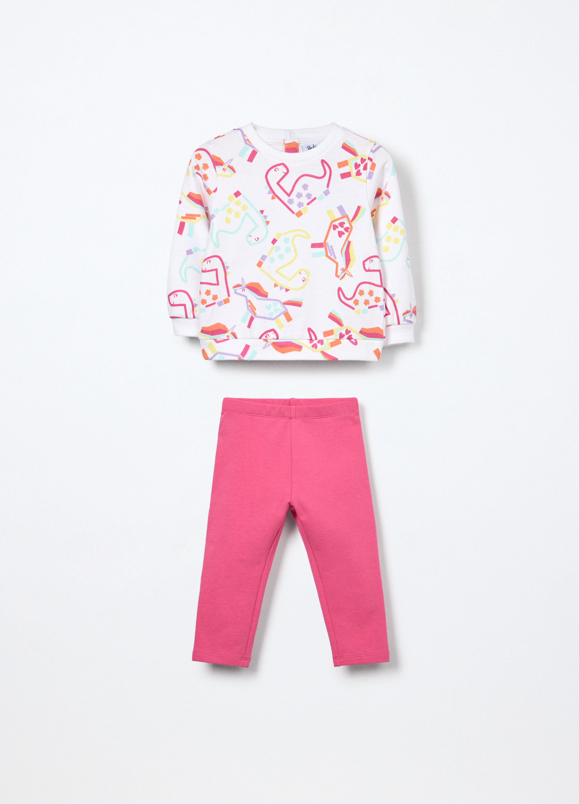 Jogging set in french terry di puro cotone neonata_0