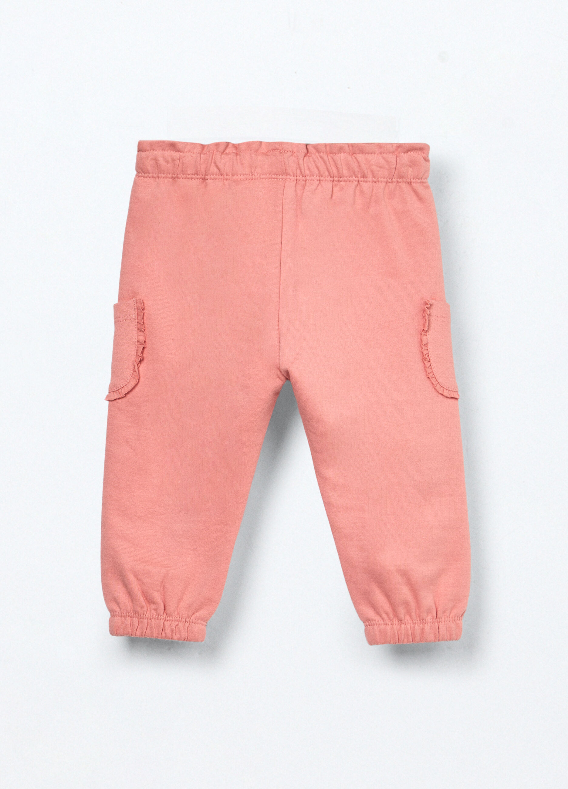 Pantaloni in puro cotone fleece neonata_1