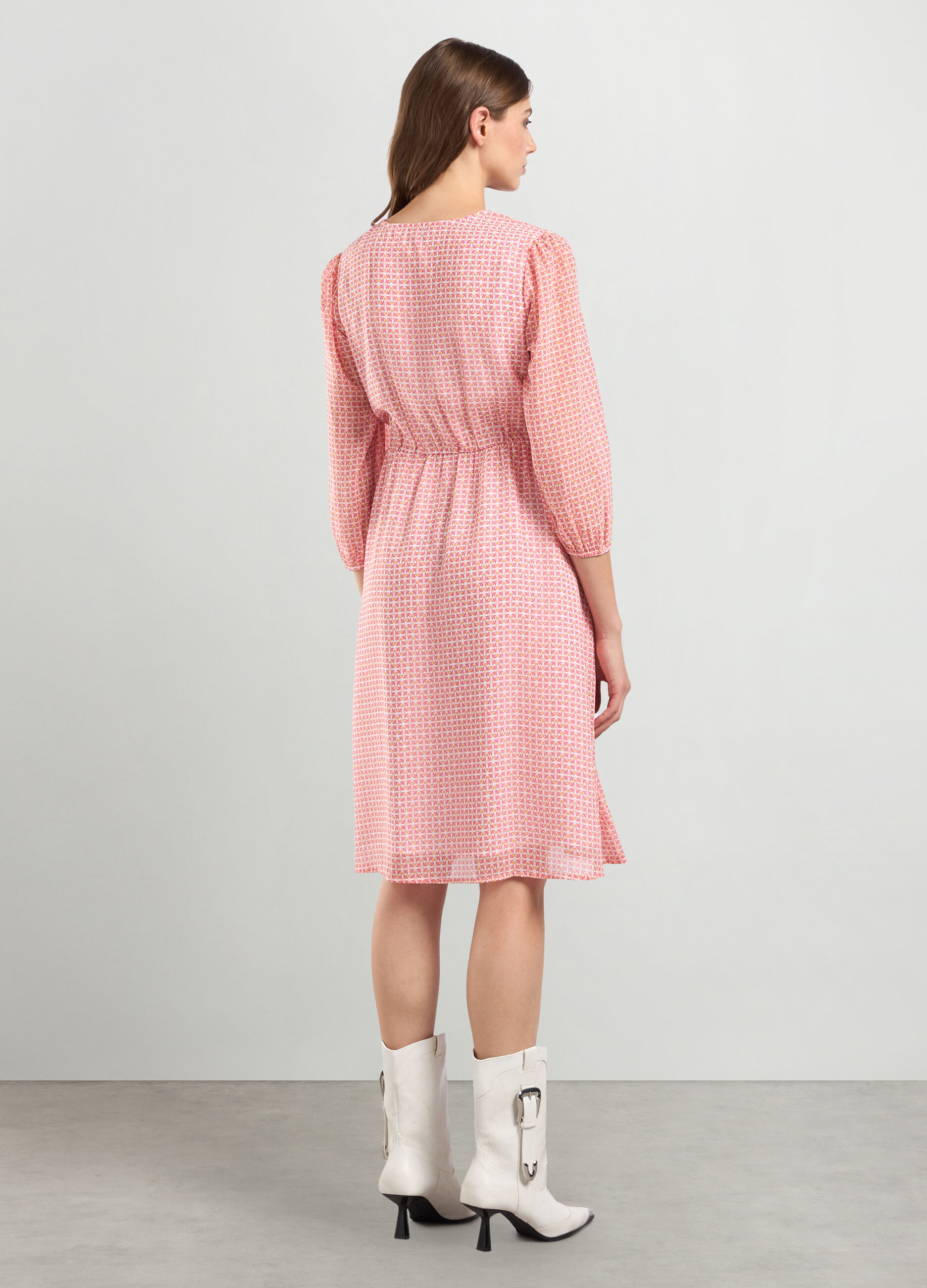 Abito incrociato con stampa donna_1