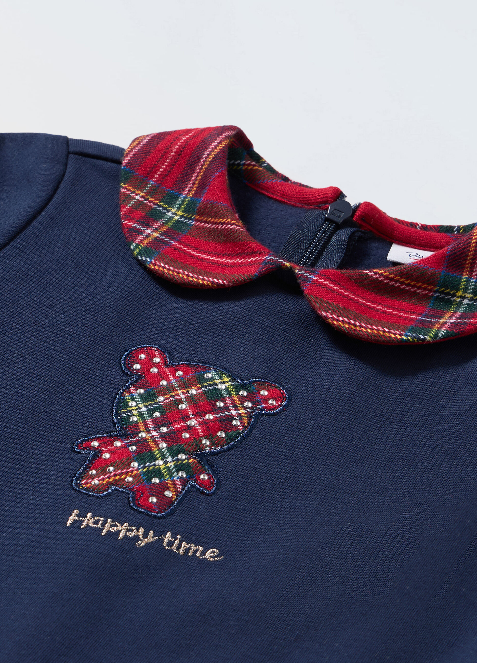 Vestito in felpa di cotone stretch neonata_1