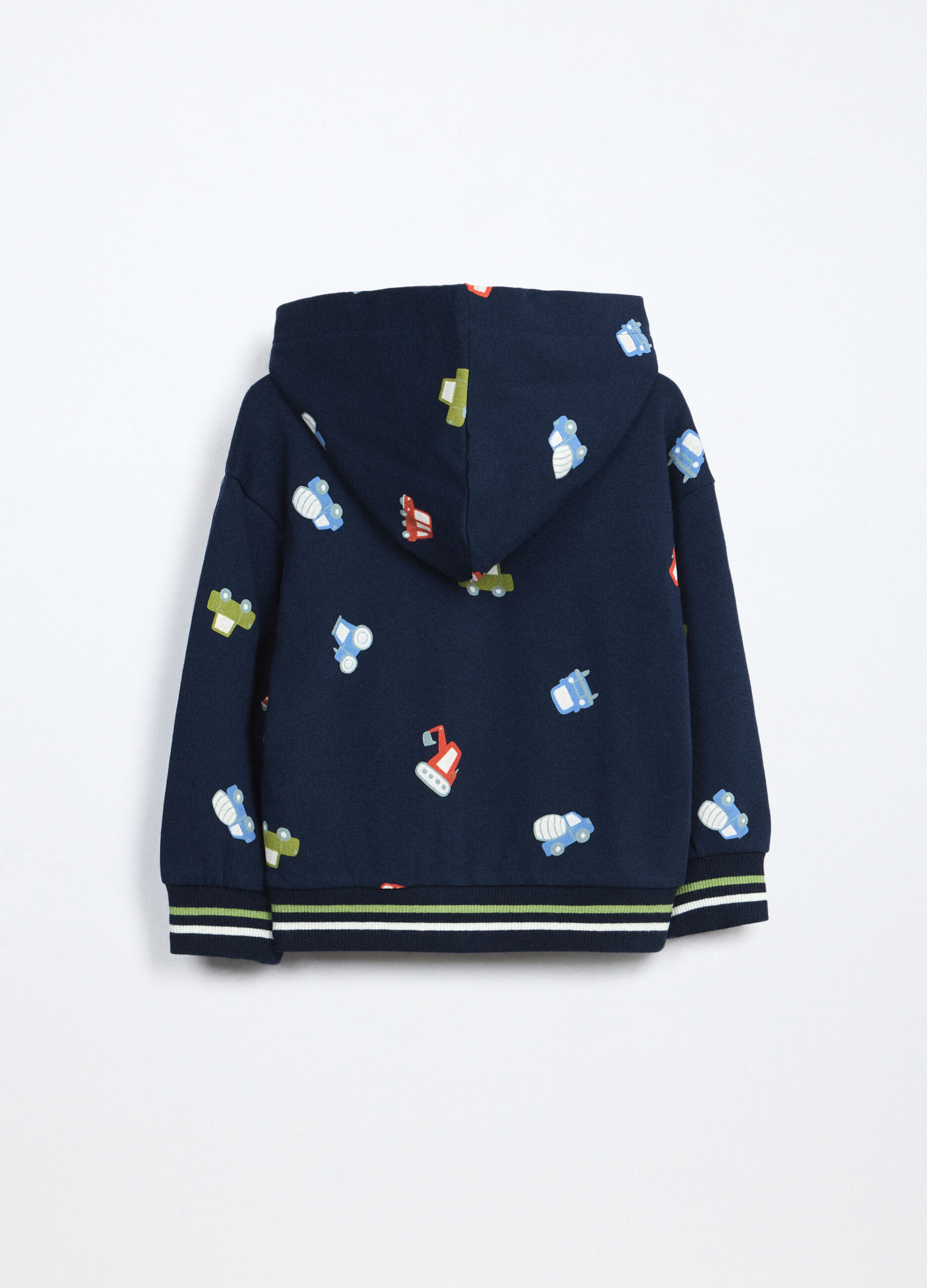 Felpa con cappuccio in french terry di puro cotone neonato_1