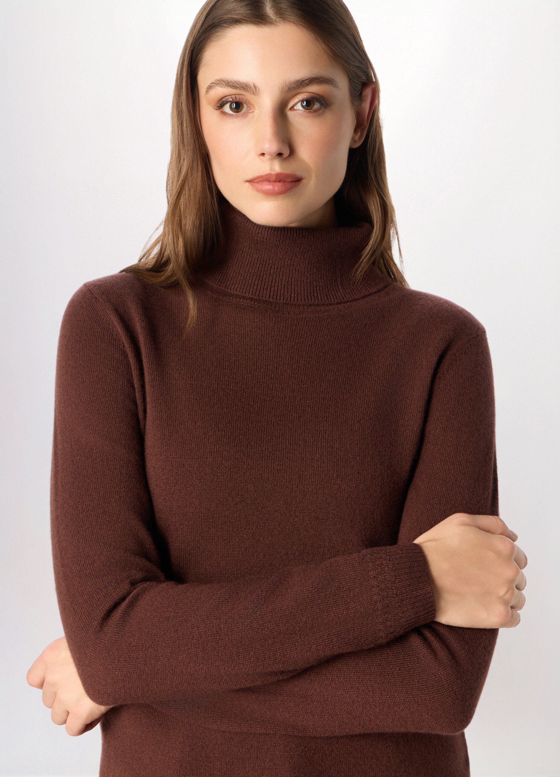 Maglione a collo alto in puro cashmere donna_2