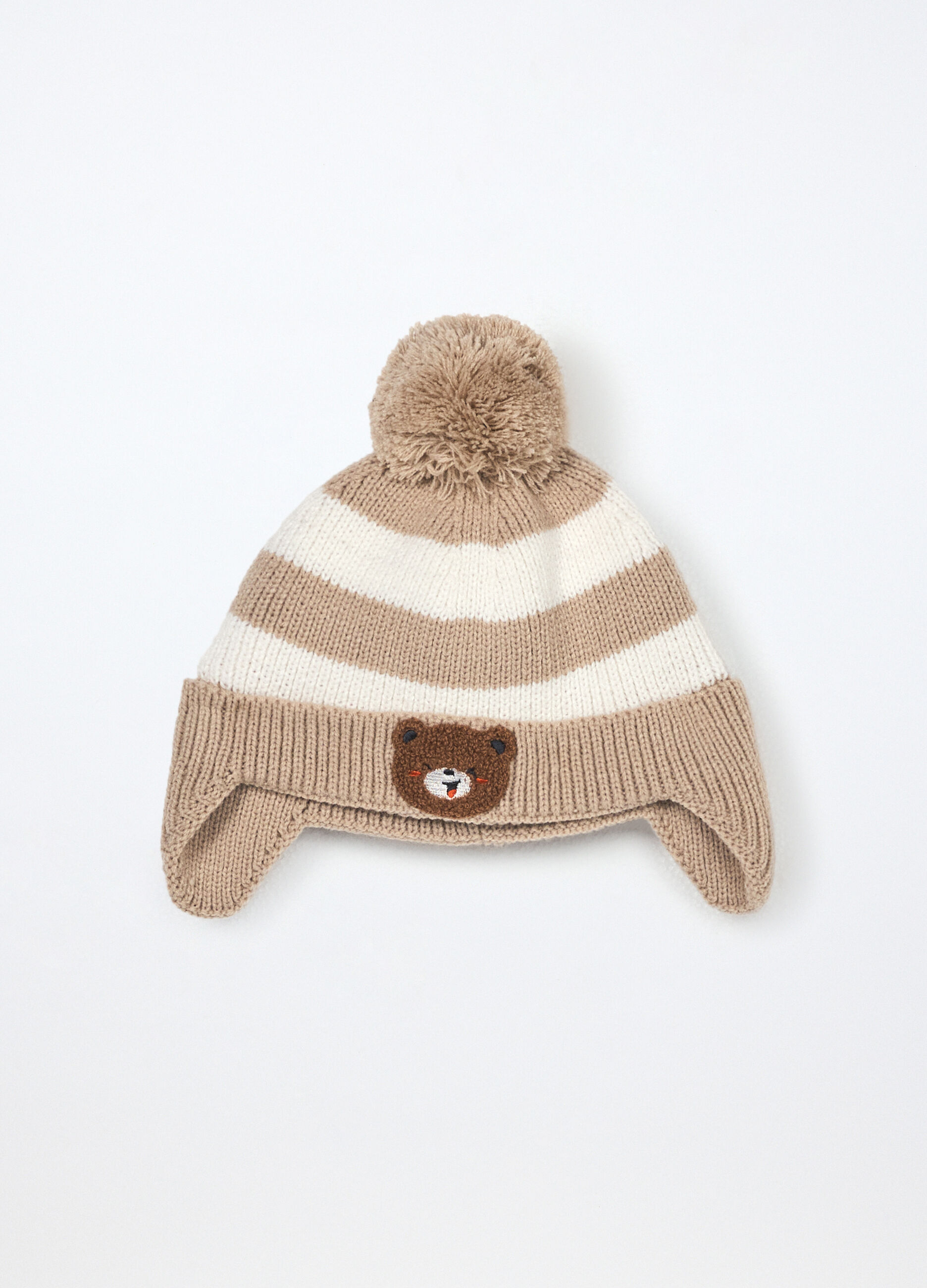 Berretto tricot a righe neonato_0