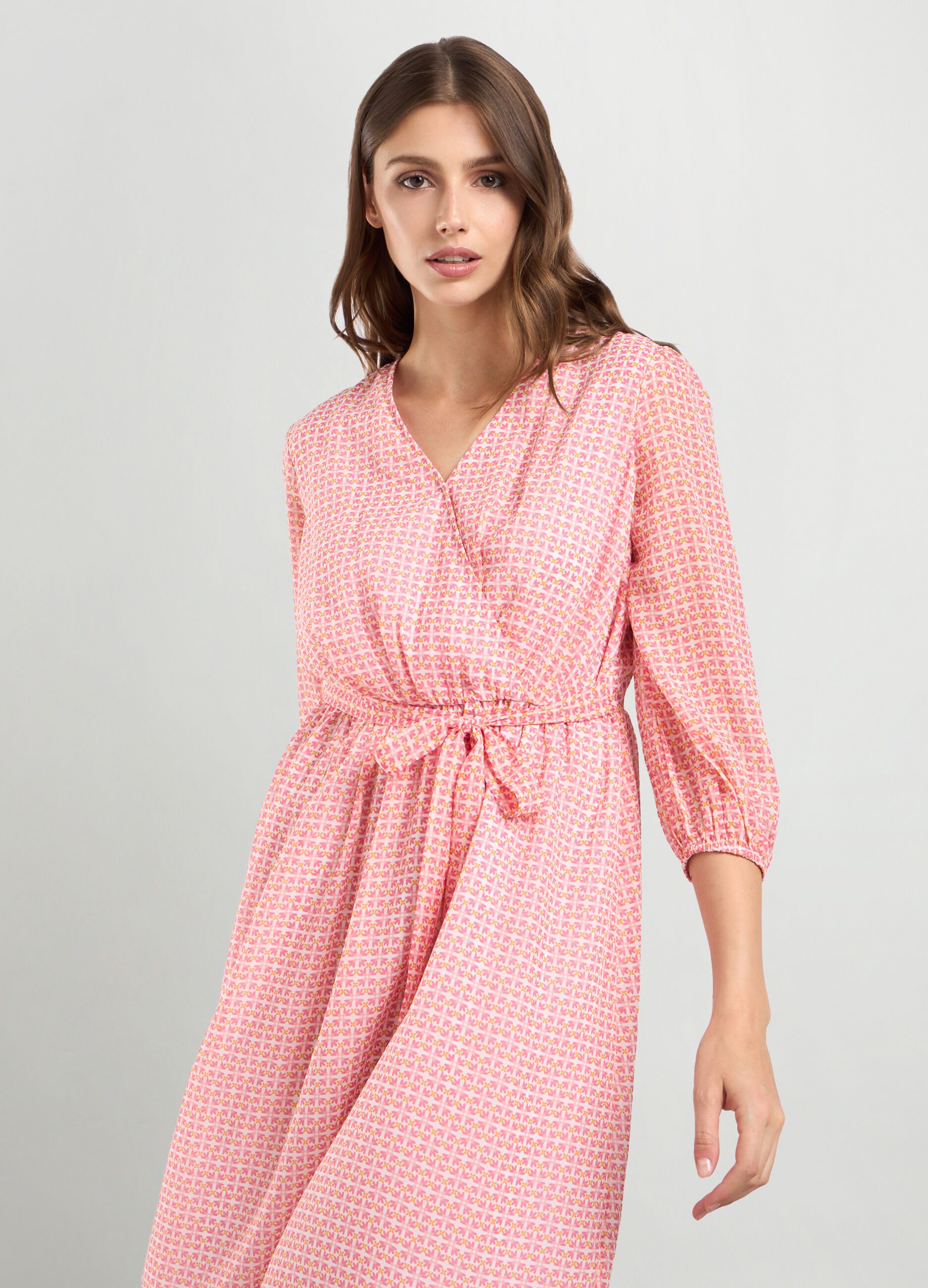 Abito incrociato con stampa donna_2