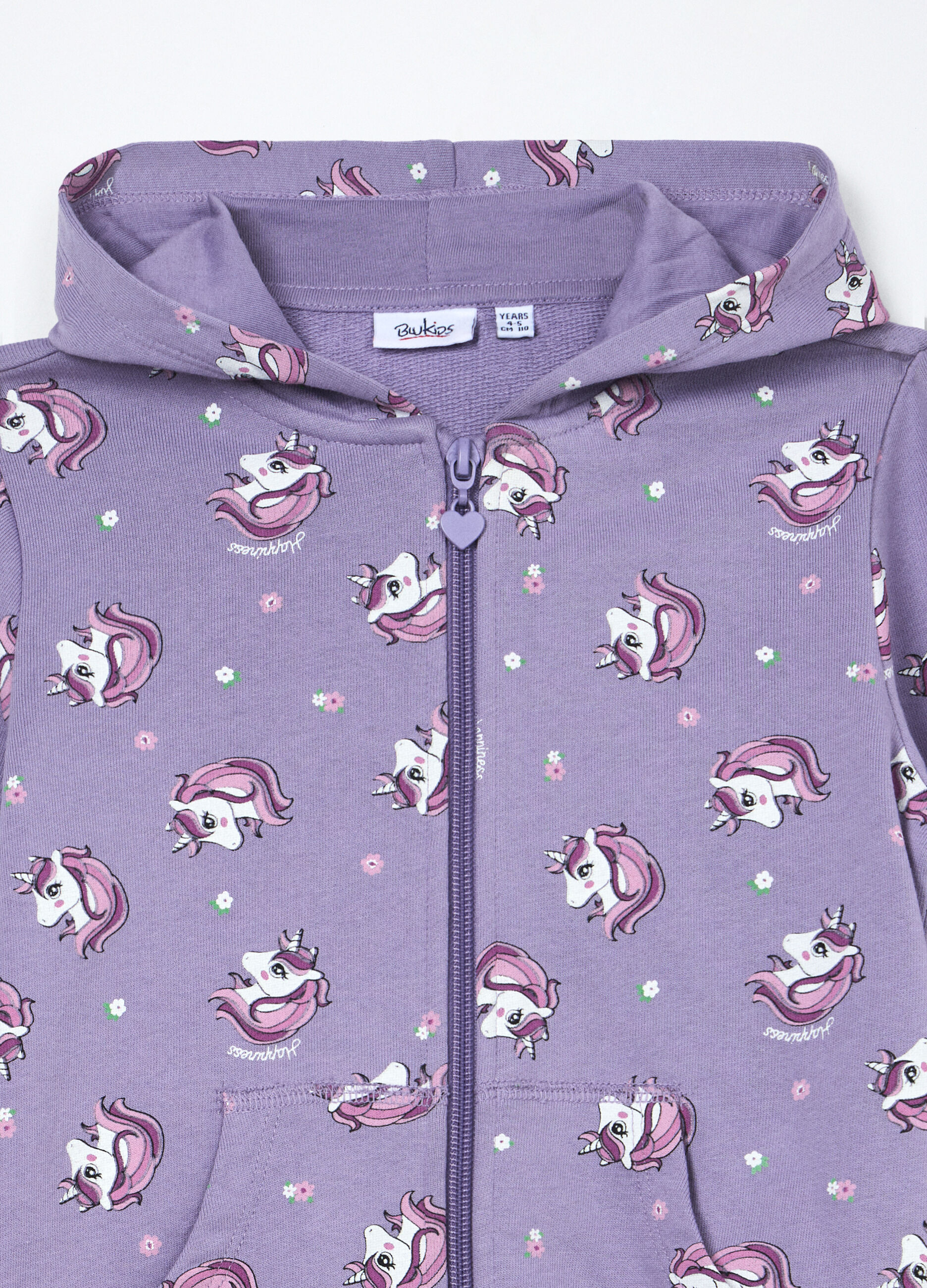 Felpa con cappuccio in puro cotone bambina_2