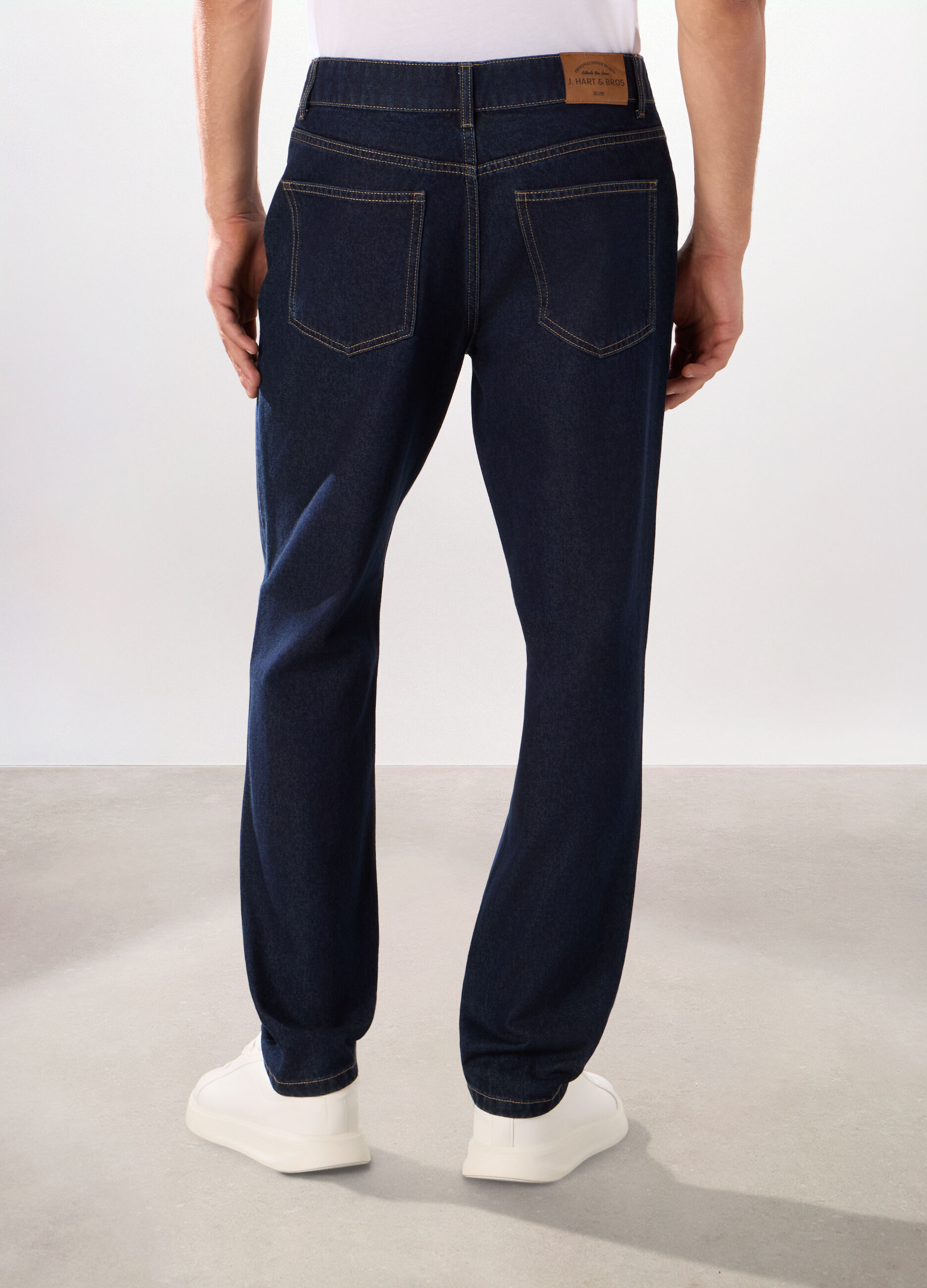 Jeans 5 tasche slim in denim di cotone uomo_2