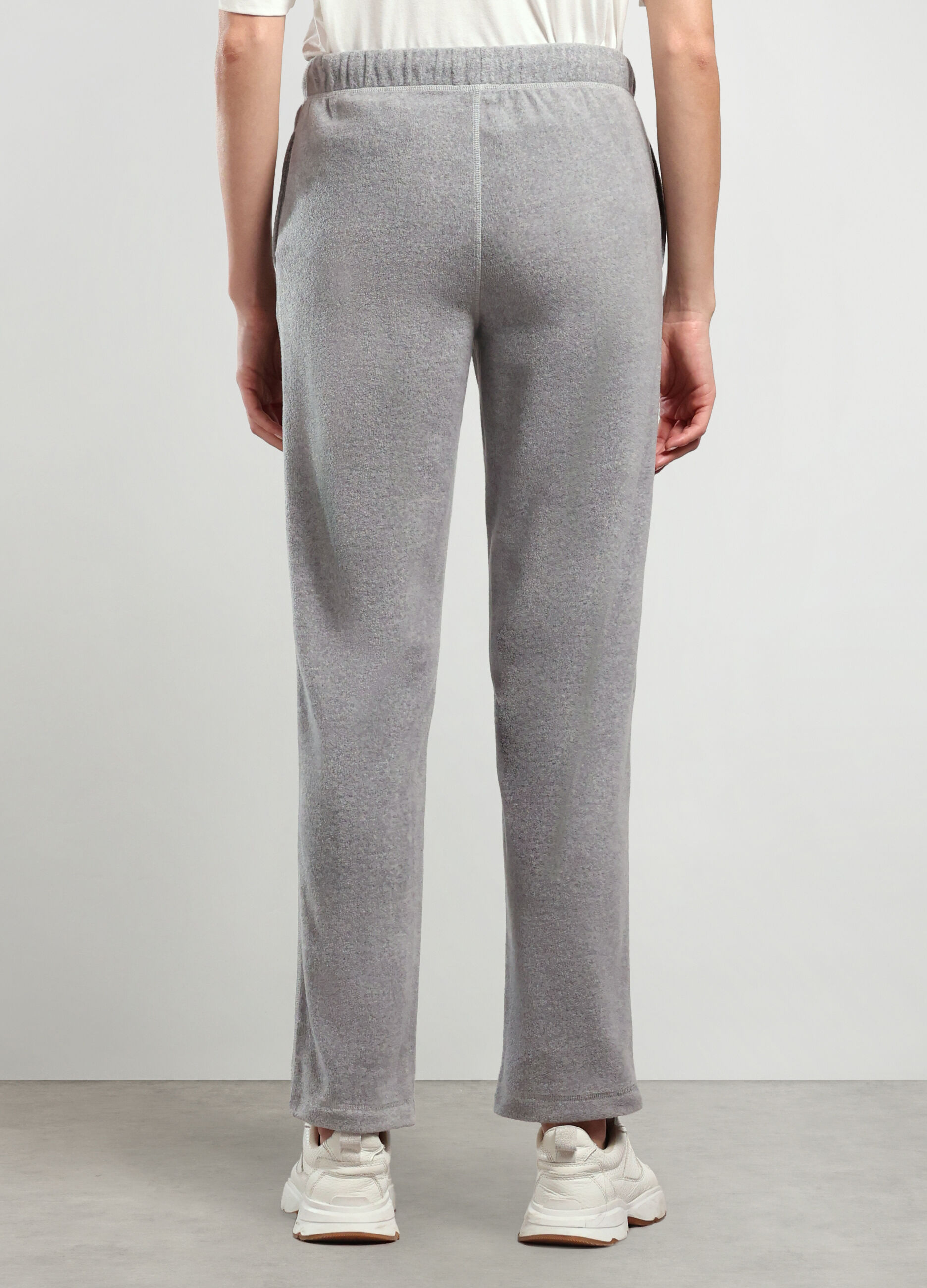 Jogger in pile con vita elasticata donna_1