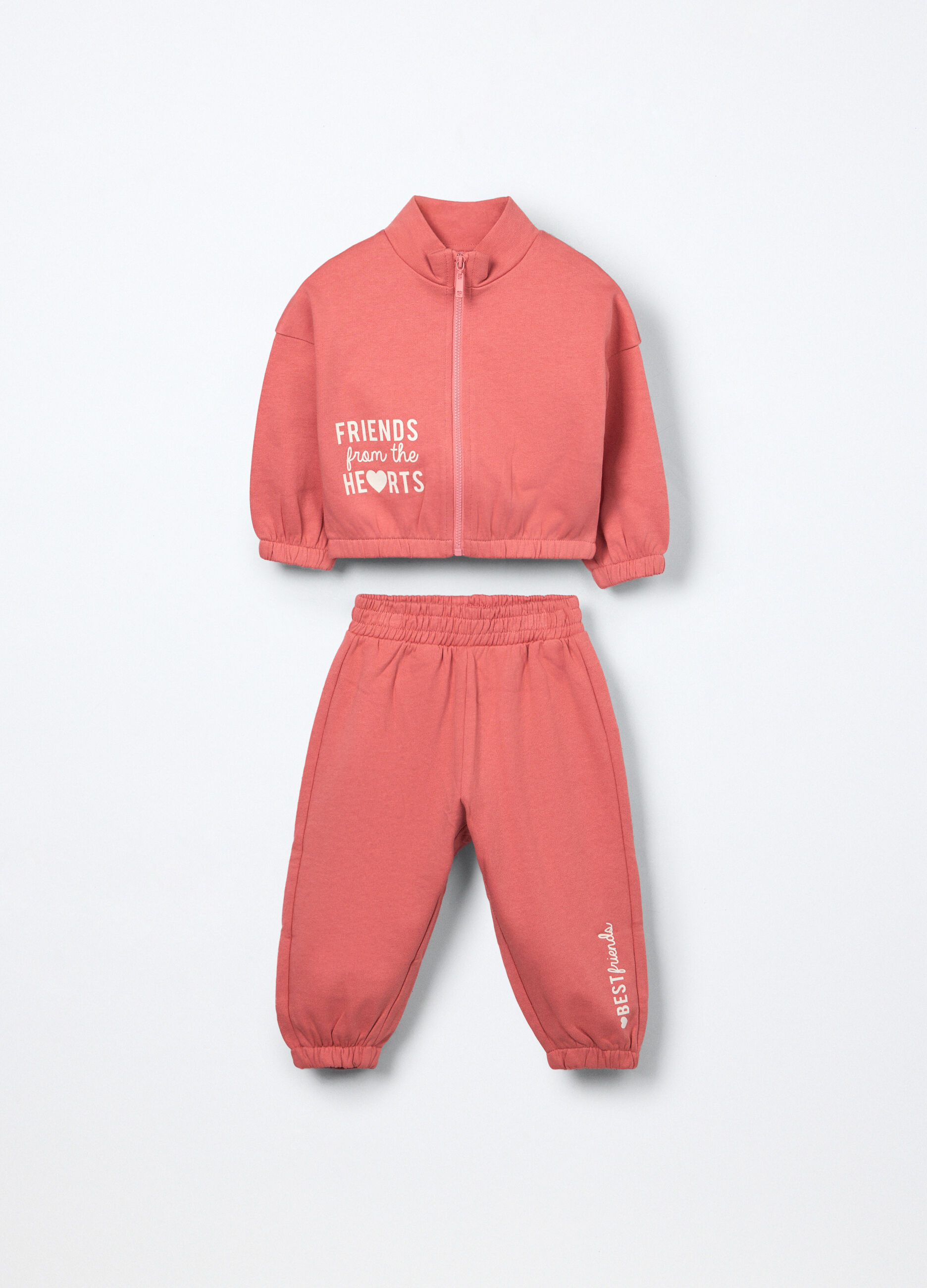 Jogging set in french terry di puro cotone neonata_0