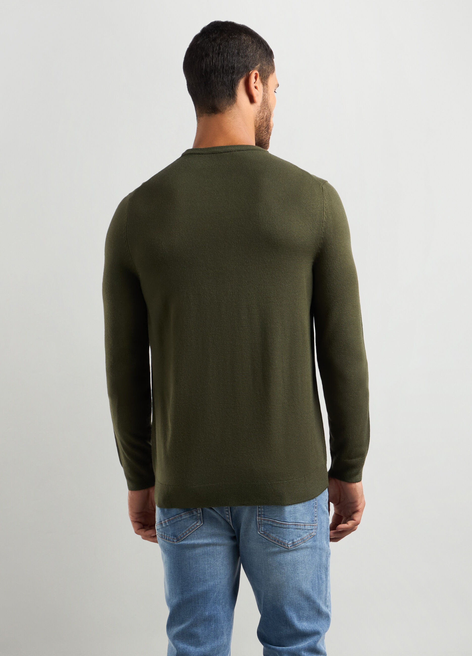 Maglione girocollo maglia rasata uomo_1