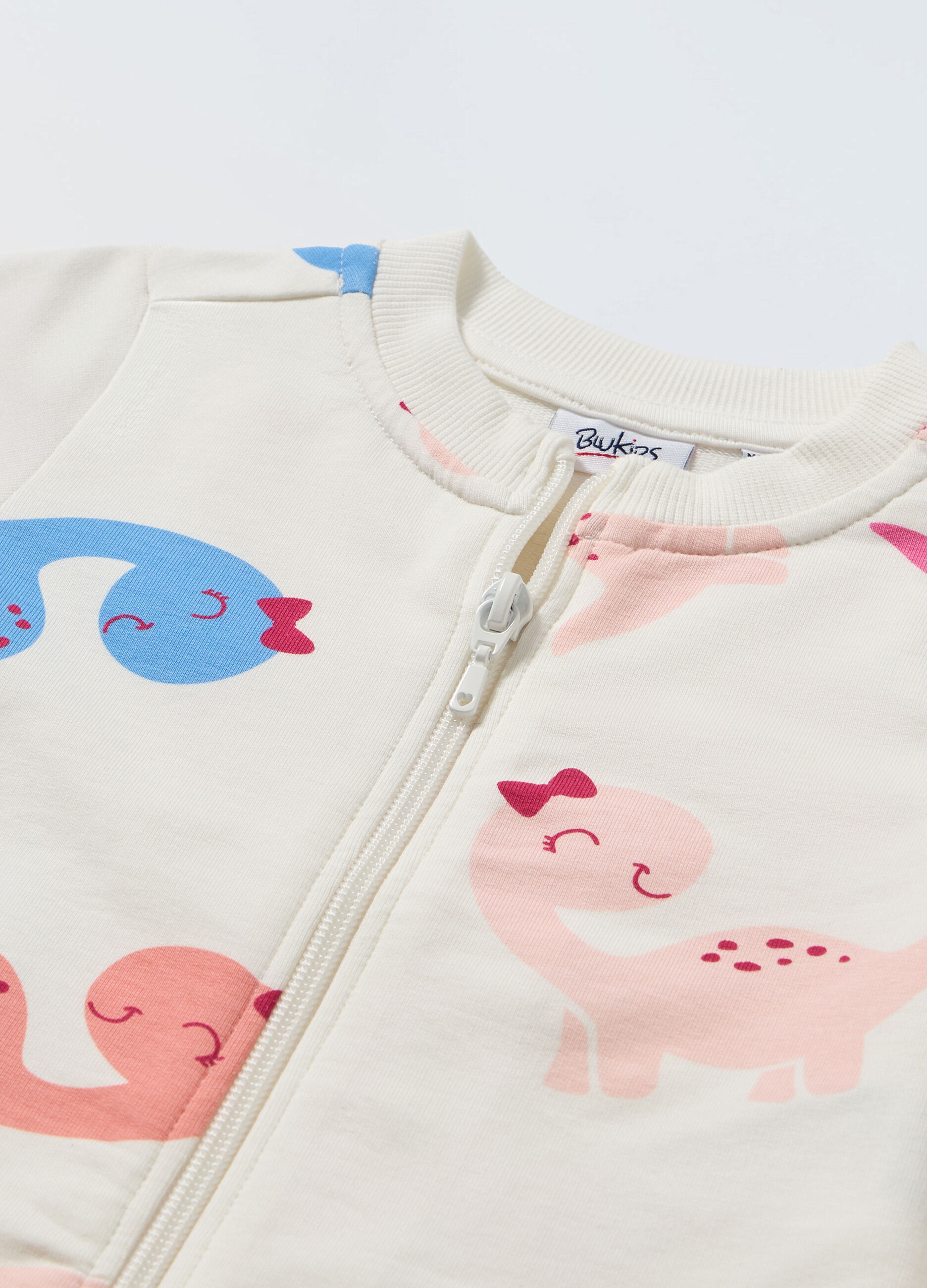 Felpa full zip in french terry stretch neonata_1