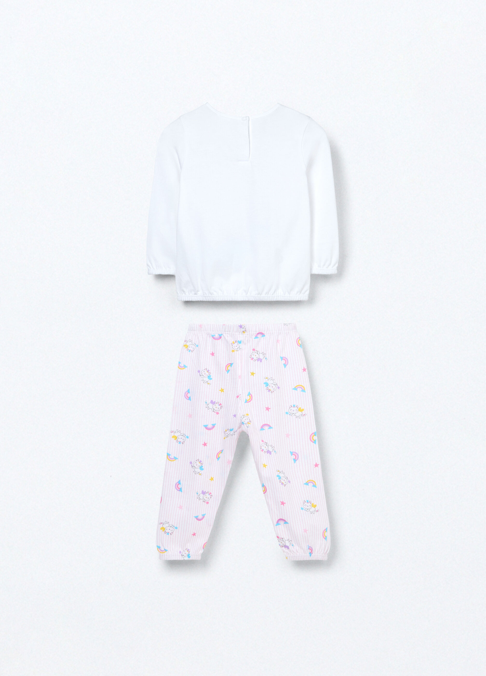 Set pigiama lungo in jersey di puro cotone neonata_1