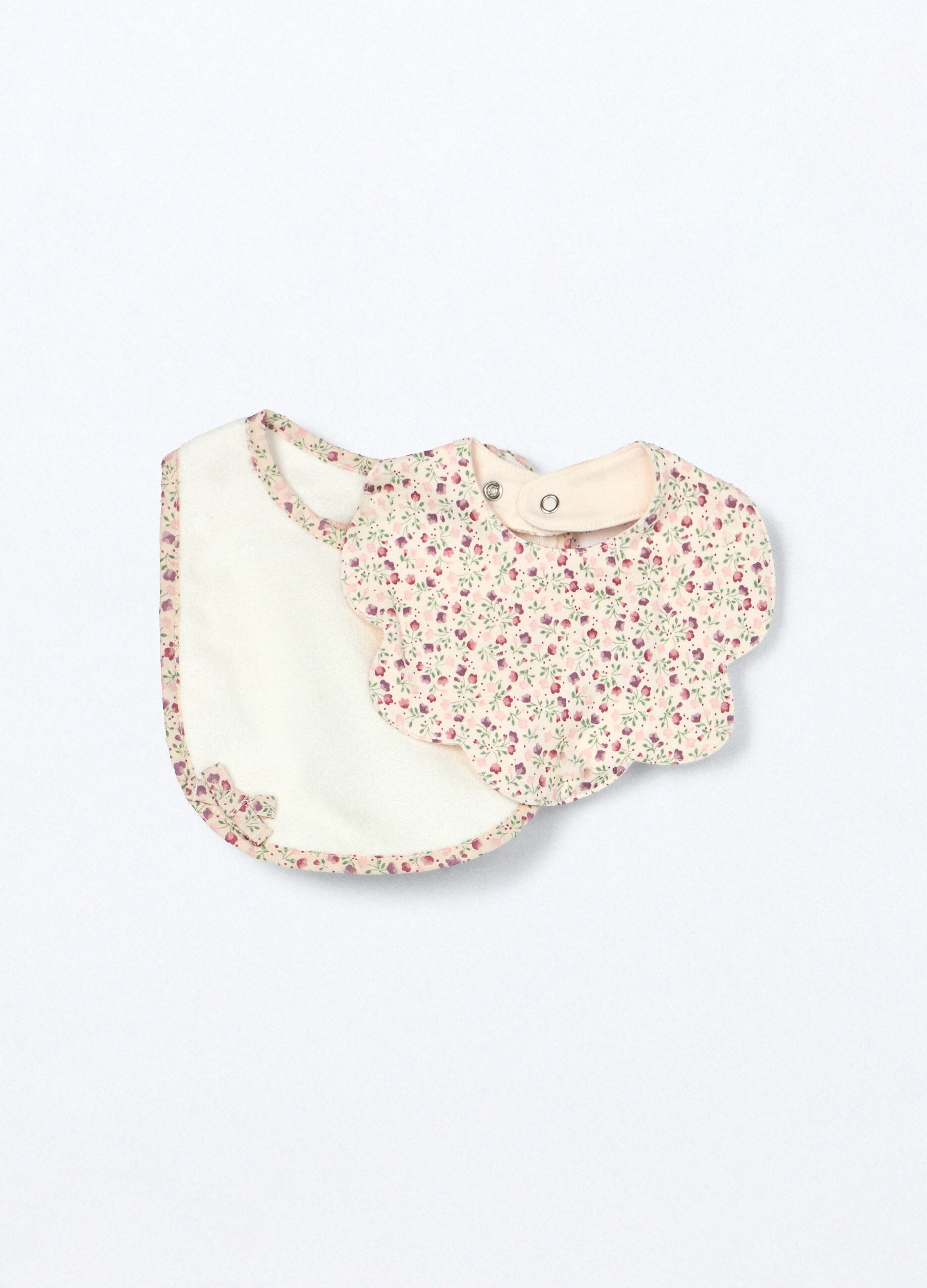 Pack 2 bavaglini in interlock di puro cotone neonata_0